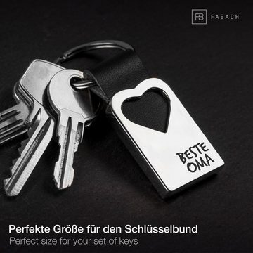 FABACH Schlüsselanhänger Herz Schlüsselanhänger mit Gravur aus Leder - Oma Geschenk Anhänger