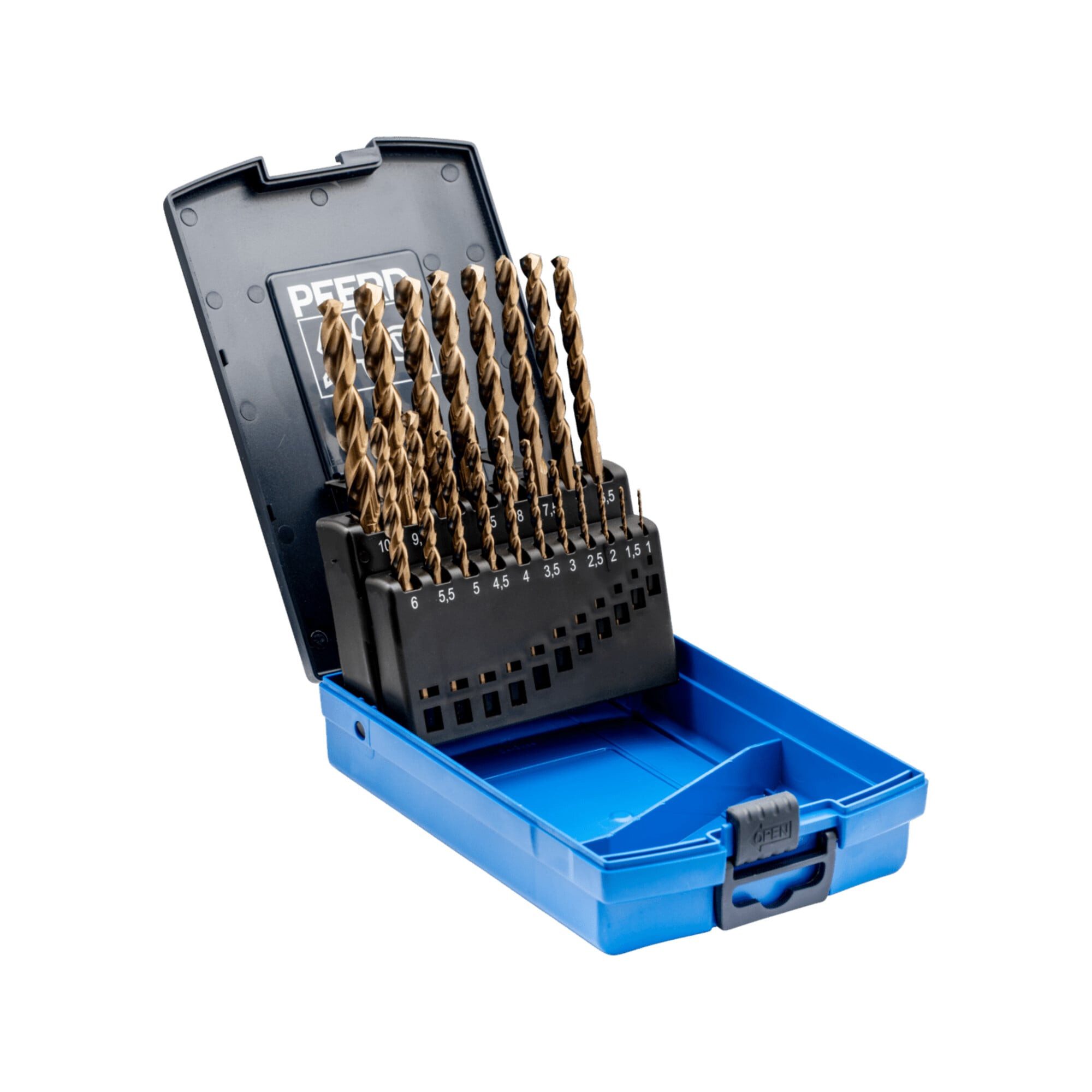 Pferd Holzbohrer PFERD TOOLS Spiralbohrer-Set 19-tlg. INOX HSSE N DIN 338 für zähe und