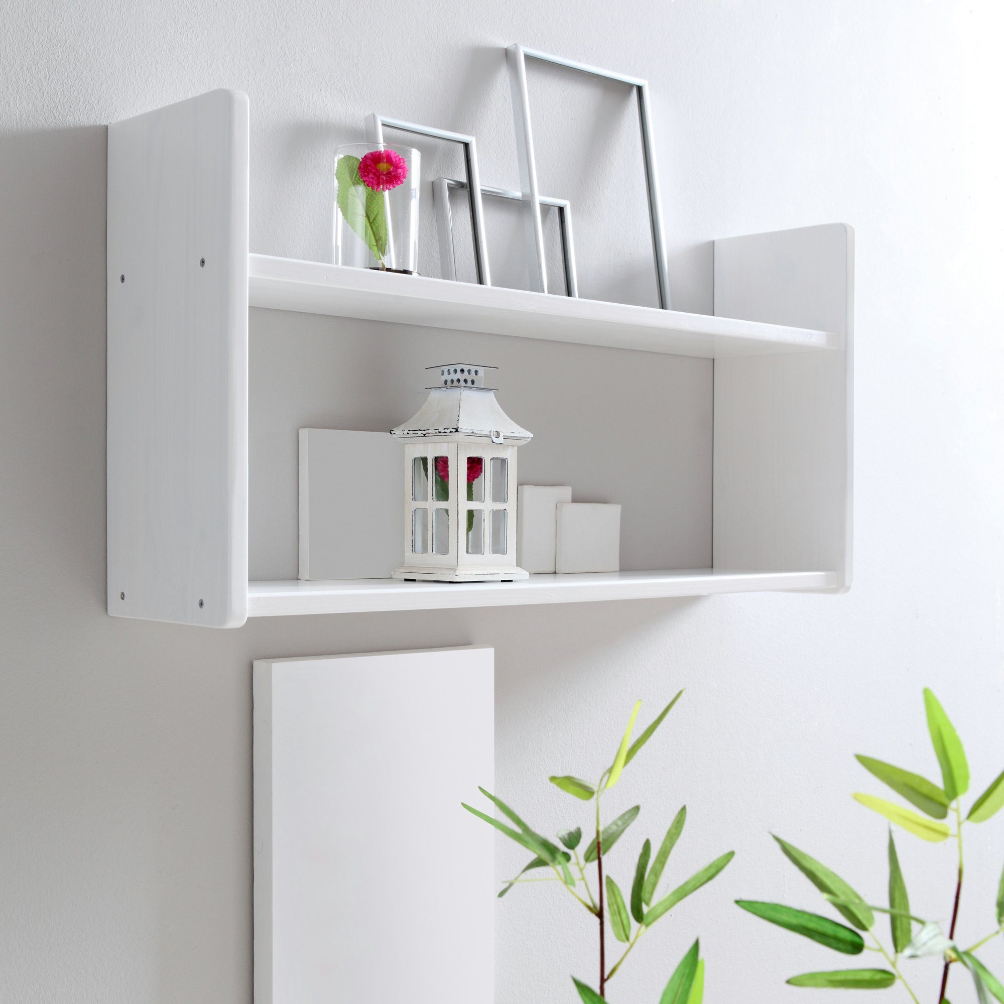 Ticaa Wandregal Wandregal Hängeregal Kiefer Weiß, in verschiedenen Variante günstig online kaufen