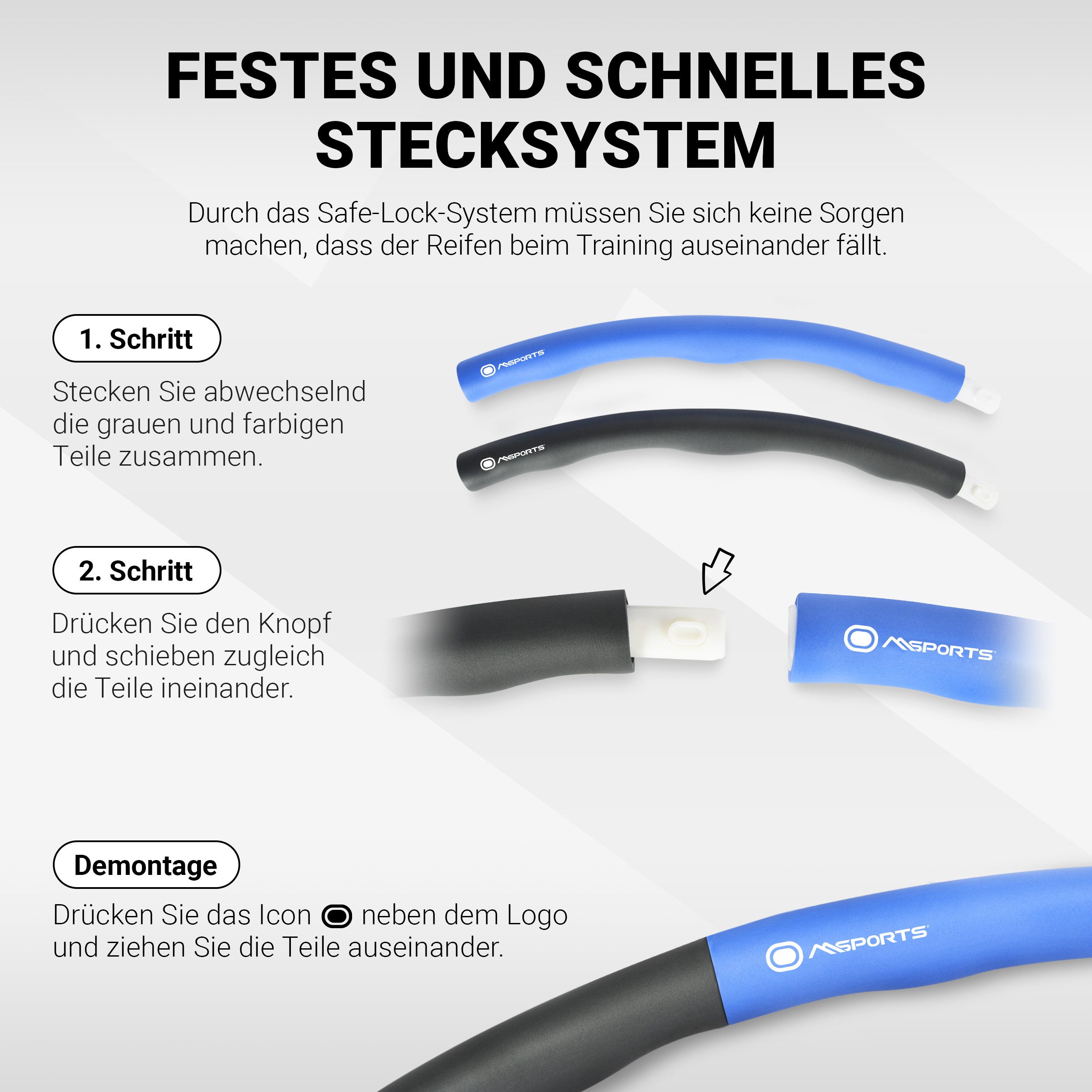 MSports® Hula-Hoop-Reifen Hula Hoop Reifen Fitness mit Massagefunktion