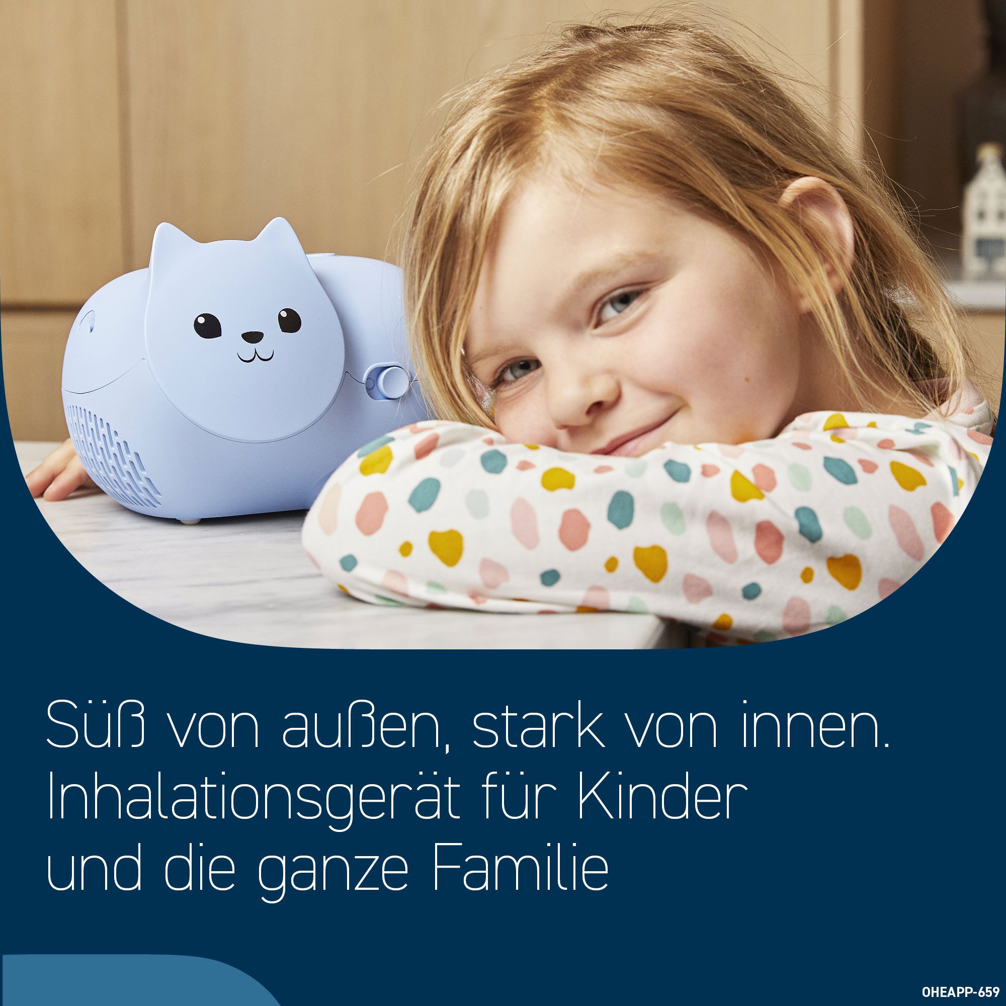 Omron Inhalationsgerät Nami Cat, effiziente Behandlung von Atemwegserkrankungen bei Kindern, zur Behandlung der unteren & oberen Atemwege, für Kinder & Erwachsene