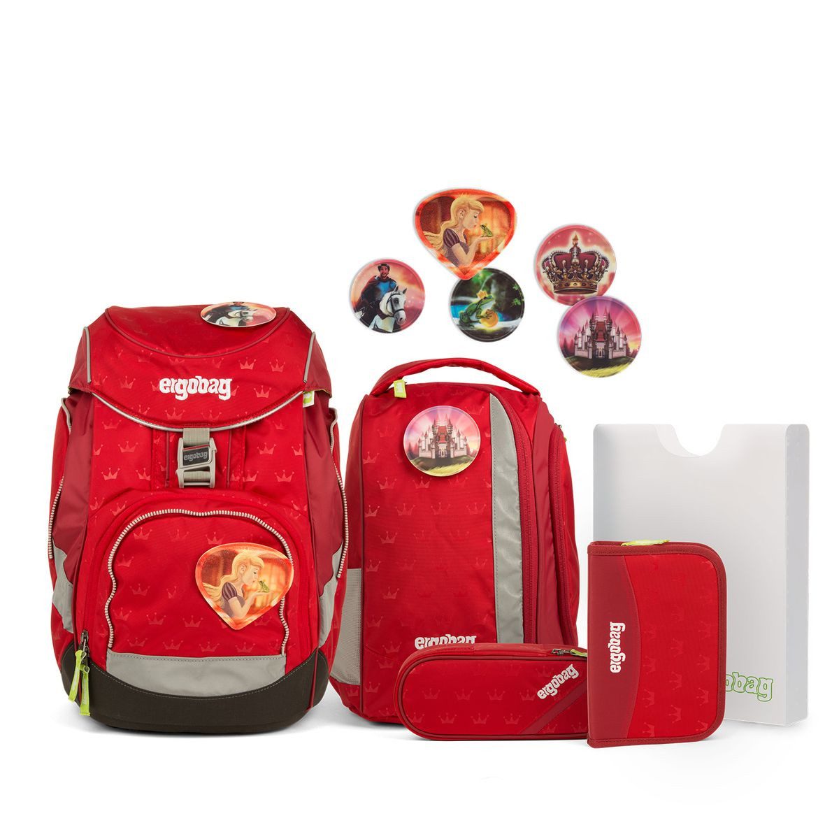 ergobag Schulrucksack Pack (6tlg., Schulrucksack, Sportrucksack, Federmäppchen, Schlamperrolle, Heftebox)