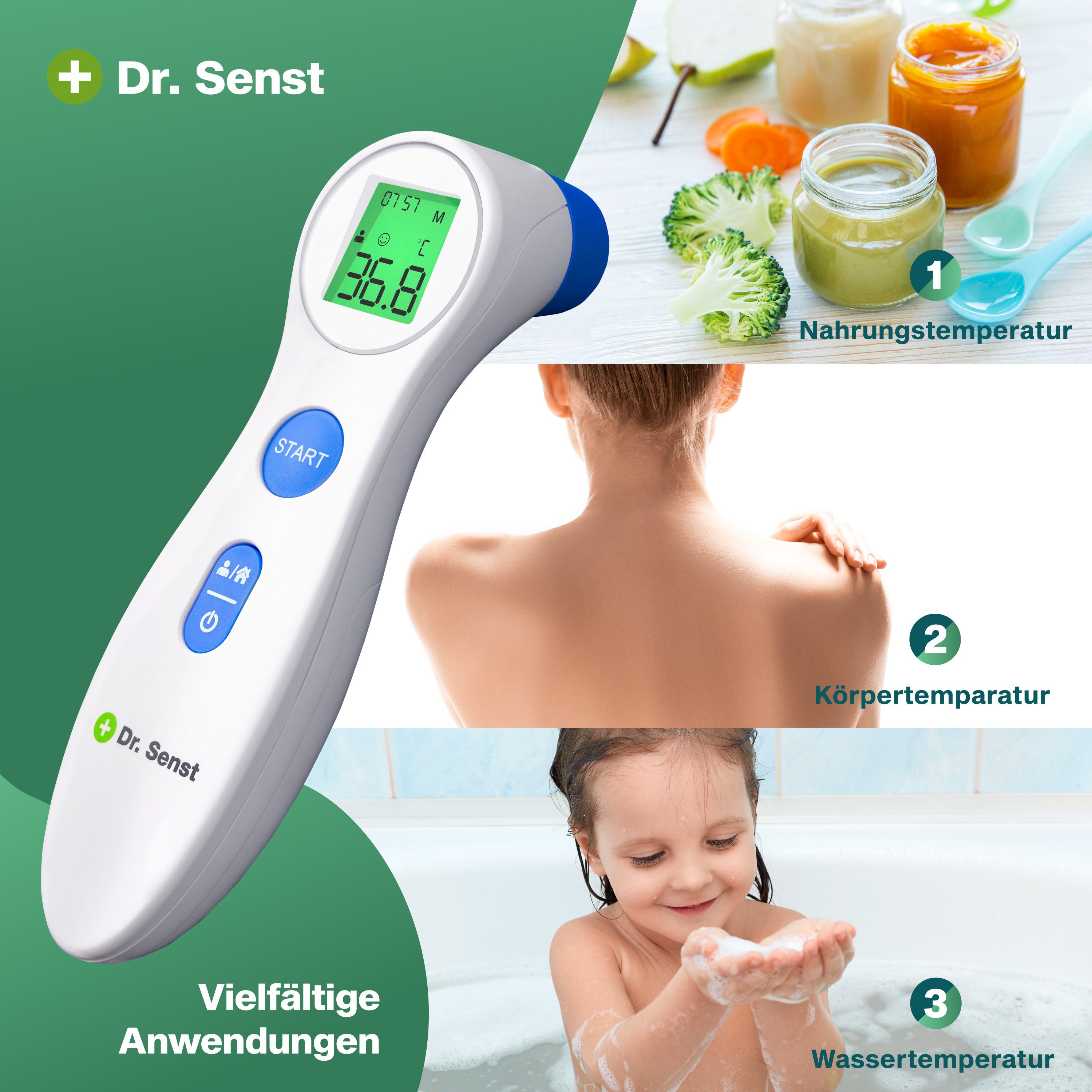 Dr. Senst 2-in-1 Infrarot Stirn-Thermometer für 15,94€ (statt 21