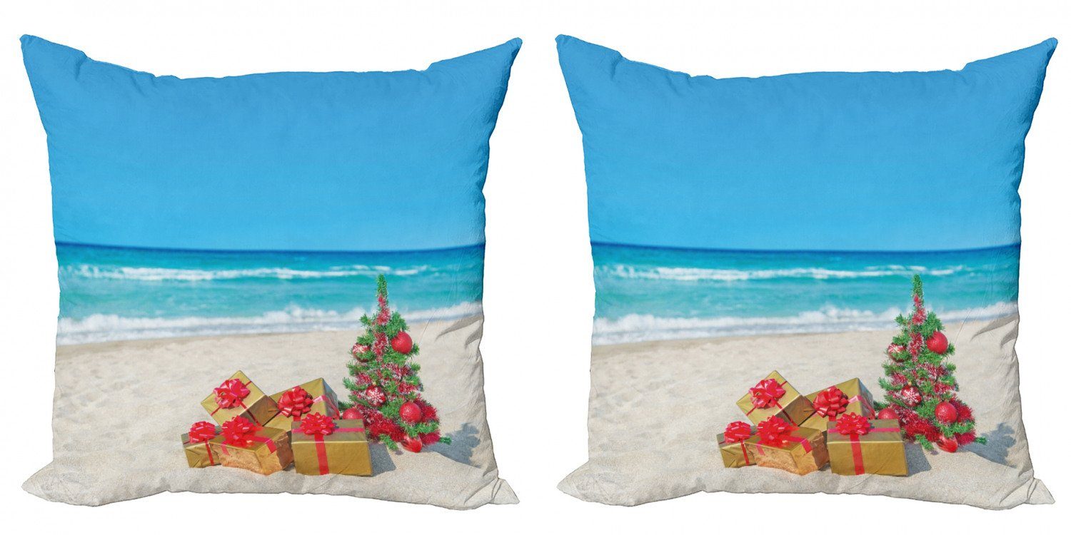 Kissenbezüge Modern Accent Doppelseitiger Digitaldruck, Abakuhaus (2 Stück), Weihnachten Strand Meer Sommer Ruhe