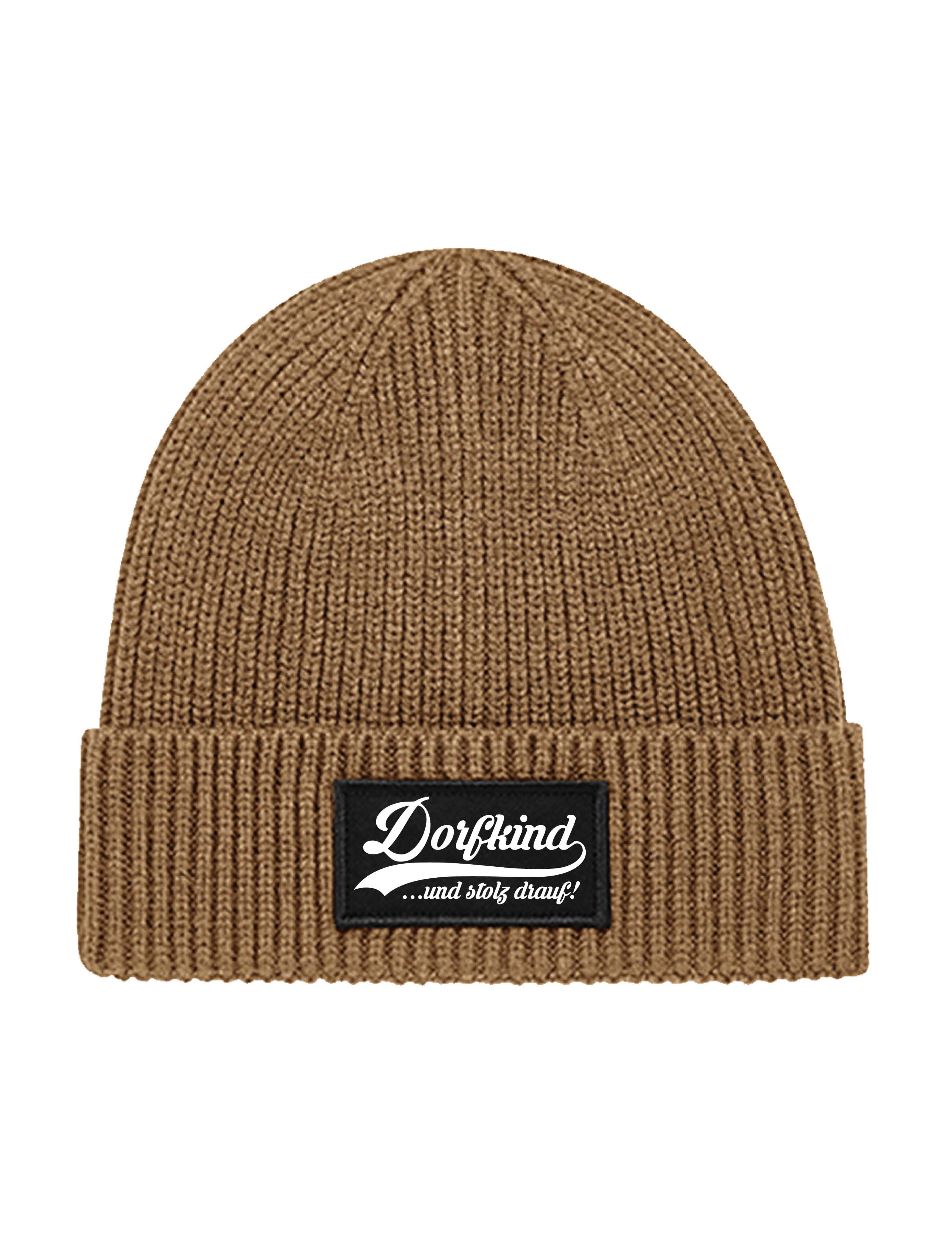 Beanie Herren Strick Beanie Mütze "Dorfkind" Aufdruck Geschenk
