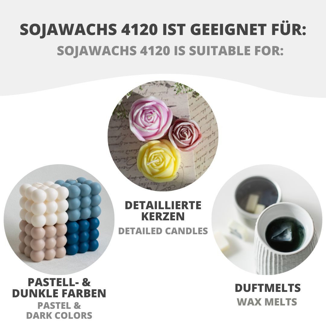 DistrEbution Bastelnaturmaterial Sojawachs Kerasoy 4120 5kg für Stumpenkerzen Naturwachs Kerzenwachs, Naturwachs zur Herstellung von Kerzen – Bild 3 von 5