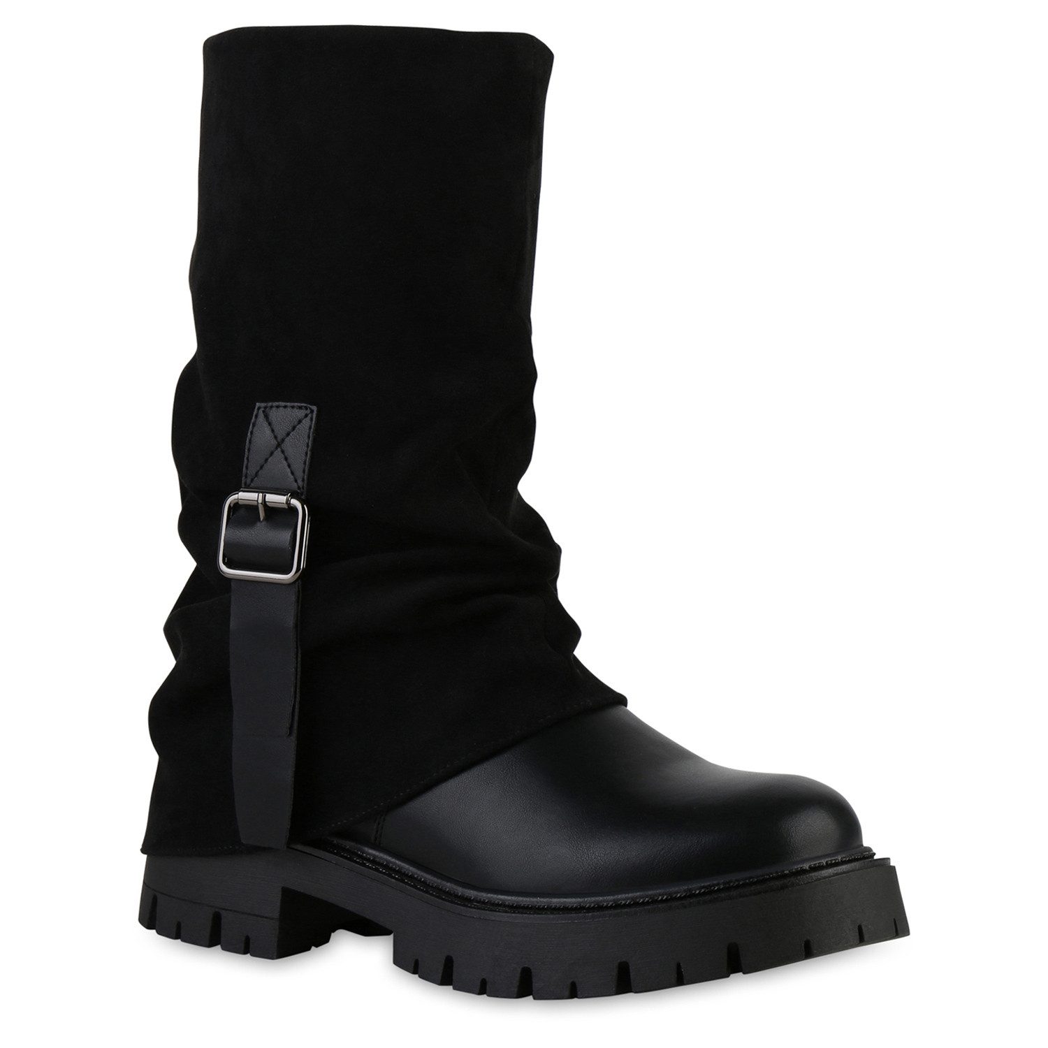 VAN HILL 841810 Stiefel Damen Bikerstiefel Stiefel Plateau Vorne Profil-Soh günstig online kaufen