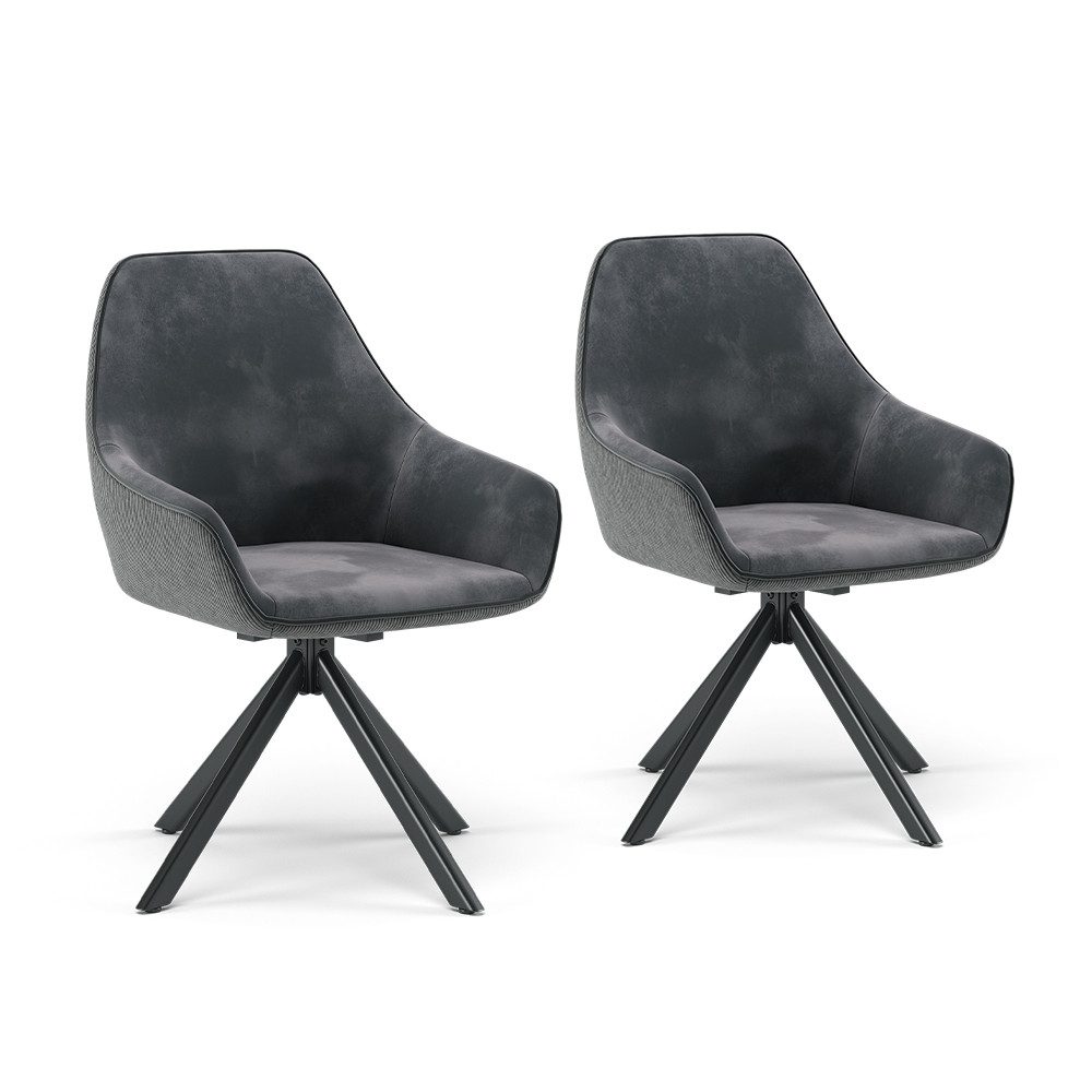Vicco Esszimmerstuhl Eleganza, Anthrazit, 2er Set günstig online kaufen