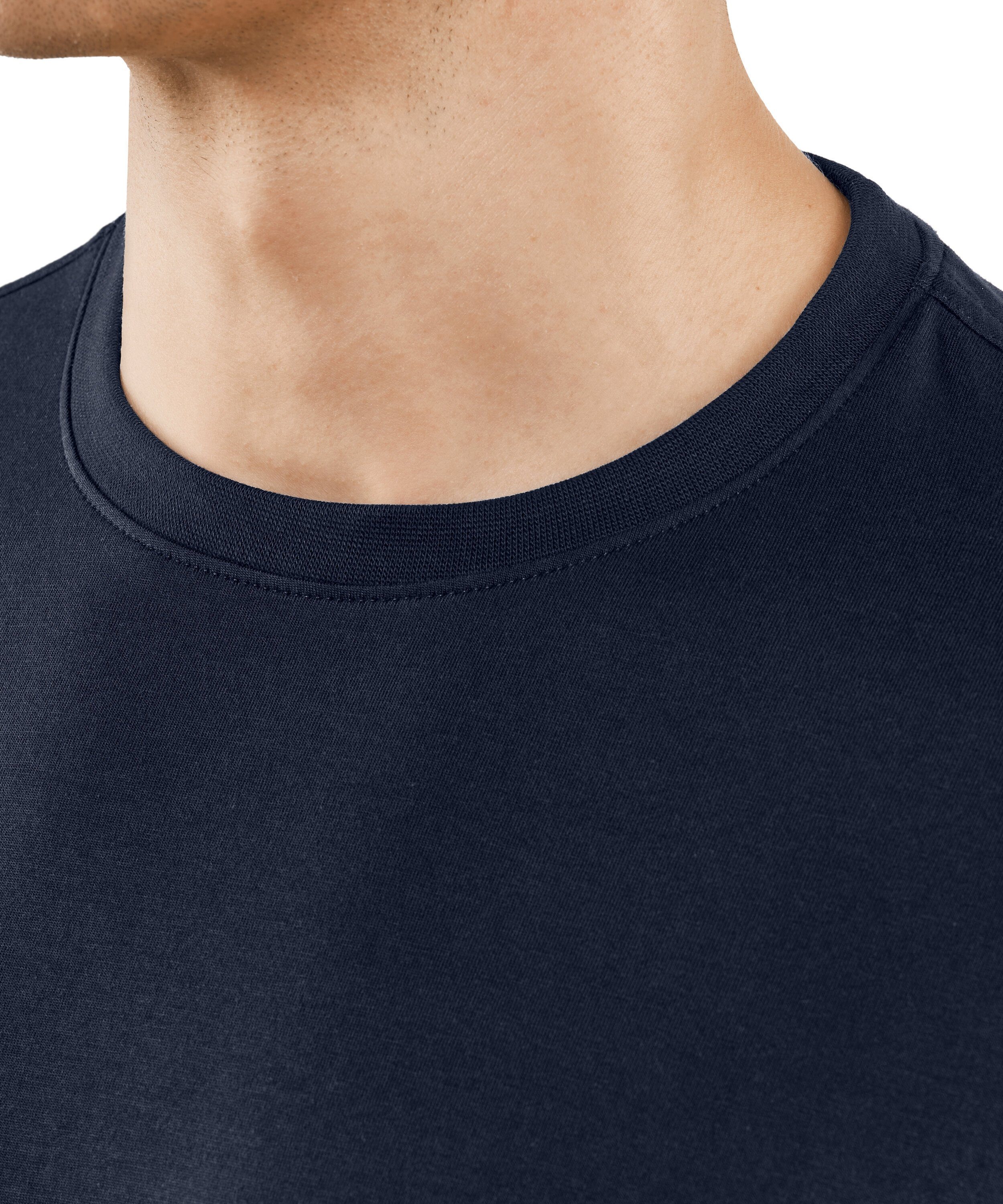 FALKE T-Shirt (1-tlg) aus hochwertiger Pima-Baumwolle space (6116) blue