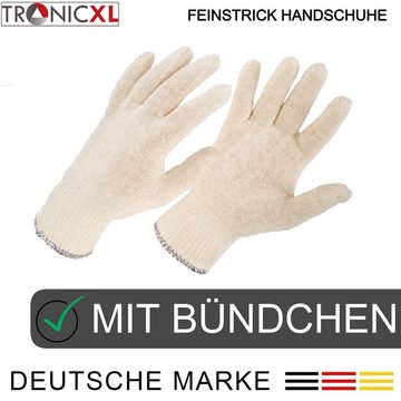 TronicXL Arbeitshandschuhe 600 Paar Baumwoll Strick Handschuhe Montagehandschuhe Stoff Handschuh