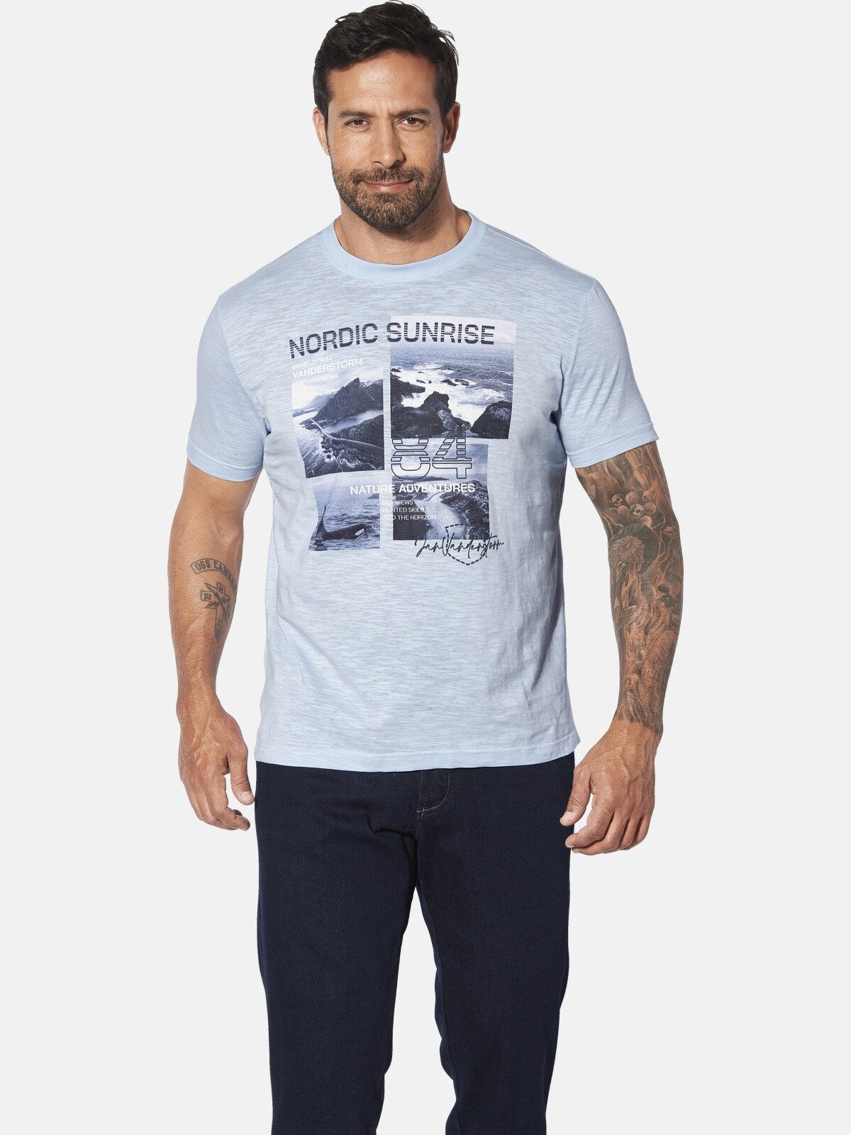 Jan Vanderstorm T-Shirt INGTON mit Naturprint günstig online kaufen