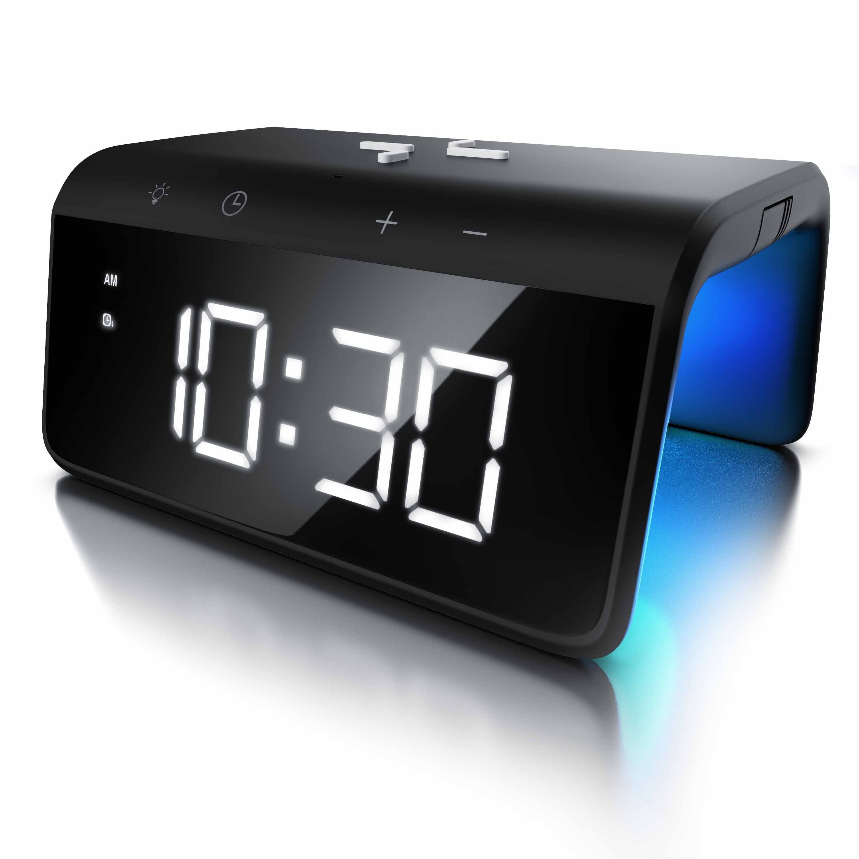 BEARWARE Wecker 3in1 Wecker mit induktiver Ladestation, LED, QI Lader, multifunktional