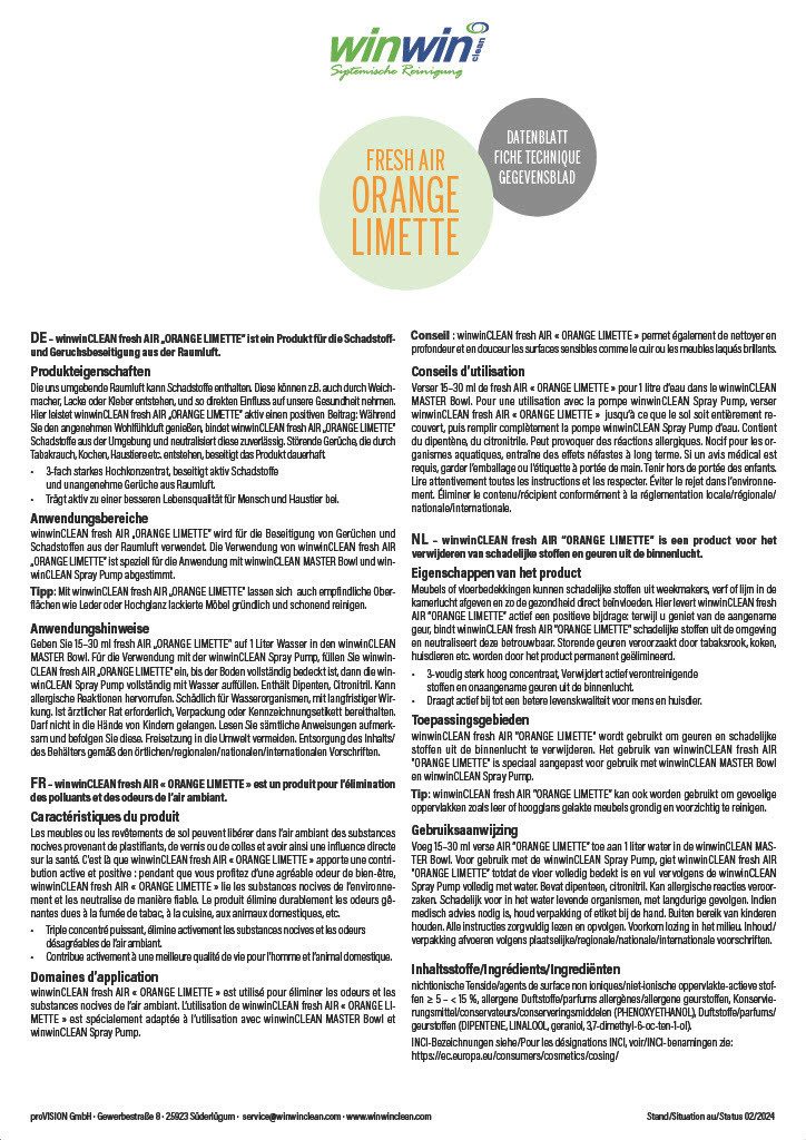 winwinCLEAN Raumduft winwinCLEAN Raumduft Oange-Limette I Luftreiniger-Konzentrat 500 ml (1 x 500ml), Geruchsentferner,Geruchsneutralisierer,Luftreiniger,Raumluftdeo