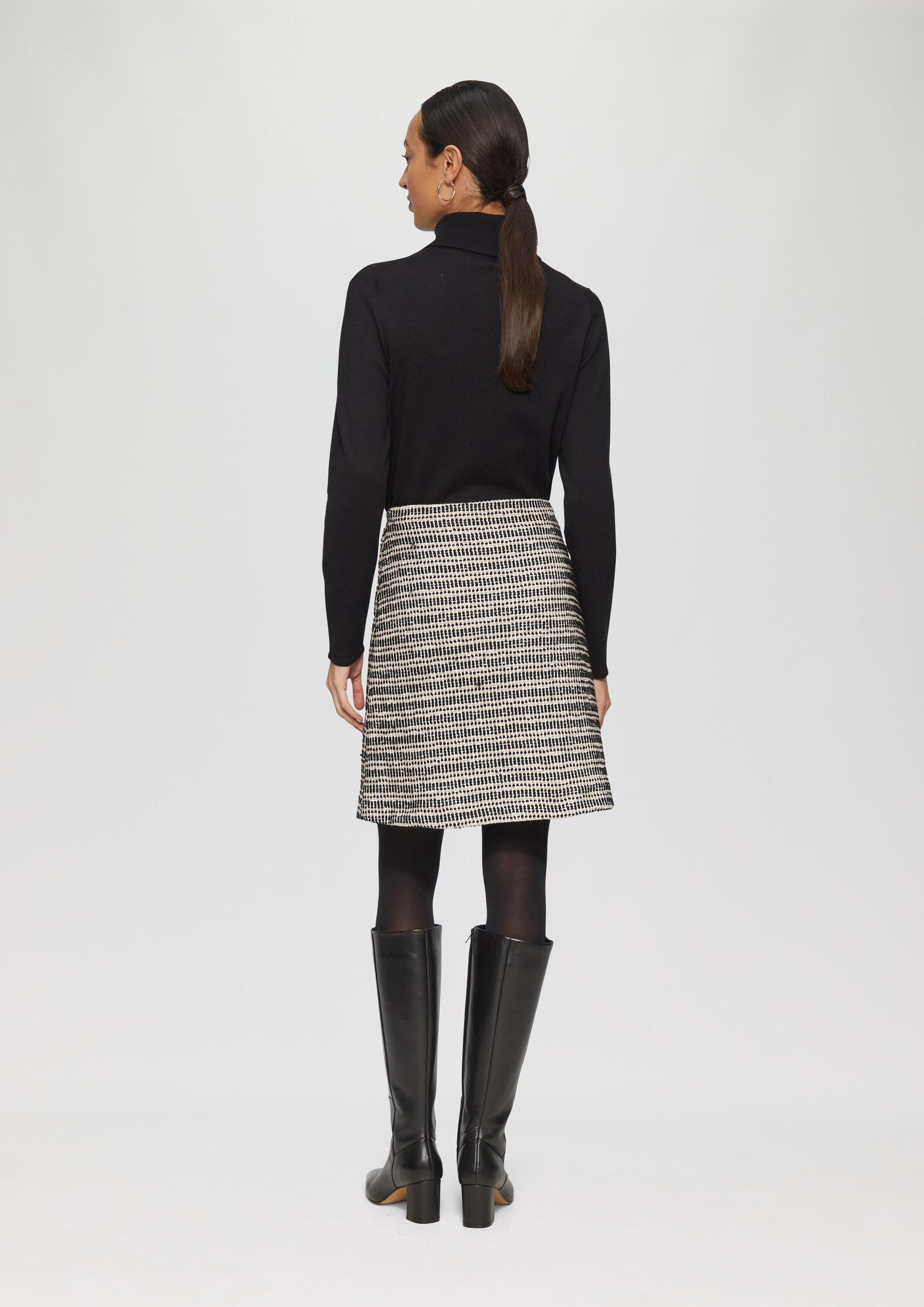 s.Oliver Minirock Rock Kurzer Bouclé-Rock mit seitlichem Reißverschluss