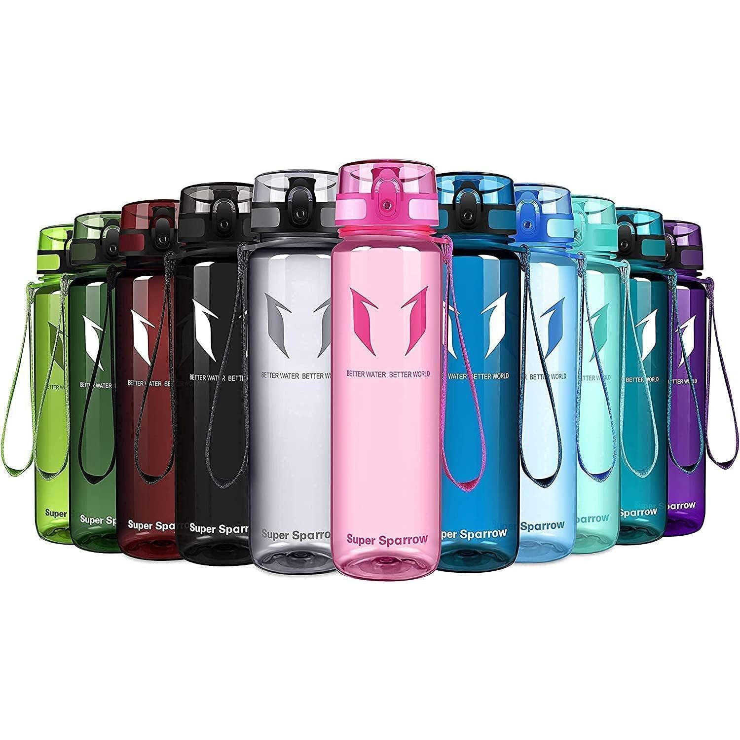 LuxusKollektion Trinkflasche Trinkflasche Tritan BPAfrei 500ml Sport Fahrrad 1000 ml Glossy Rosa