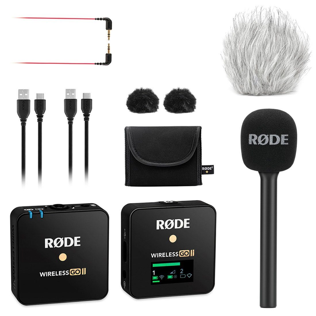 RODE Microphones Mikrofon Rode Wireless GO II Single mit Interview GO und Windschutz