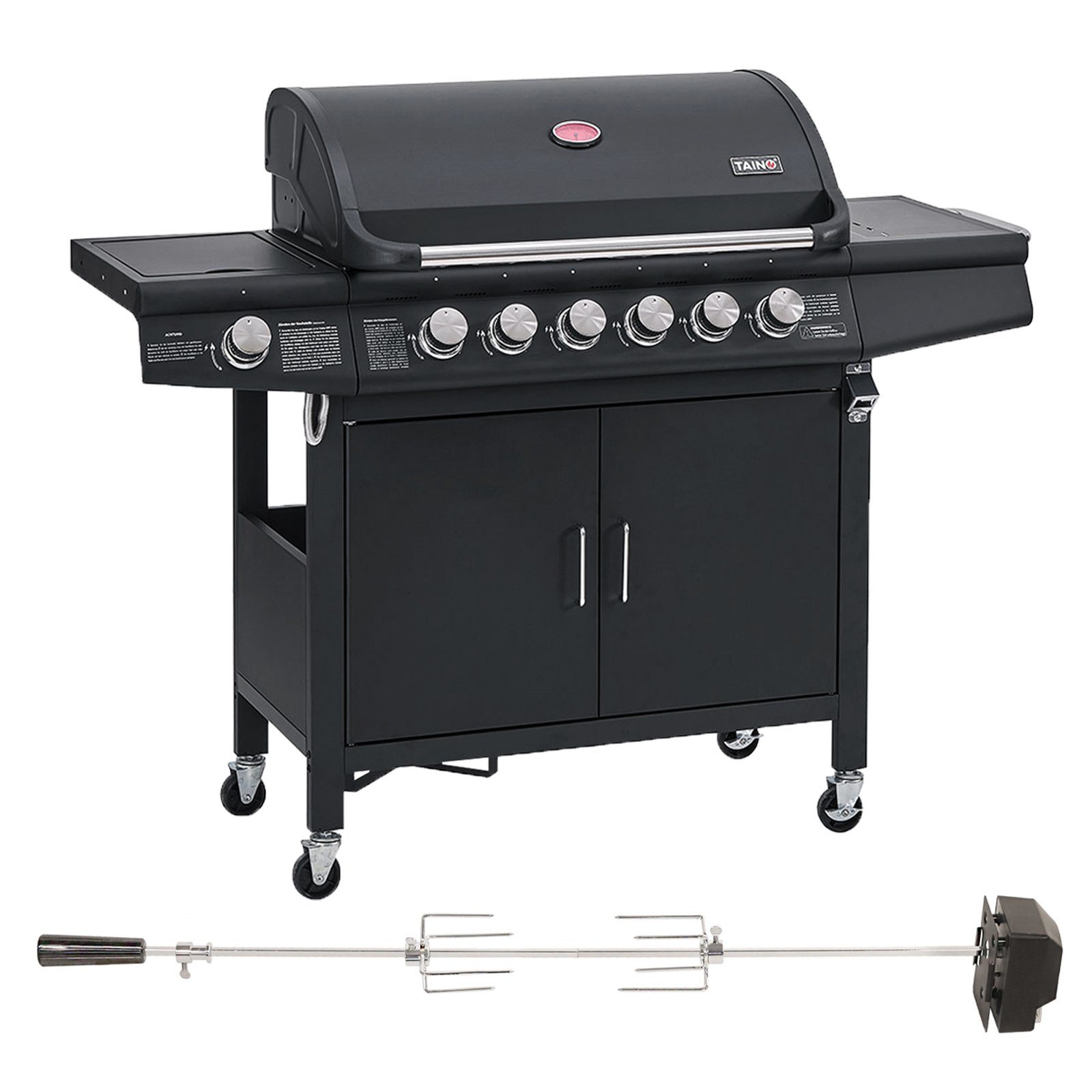 Gasgrill TAINO RED 6+1 Gasgrill Set mit Drehspieß