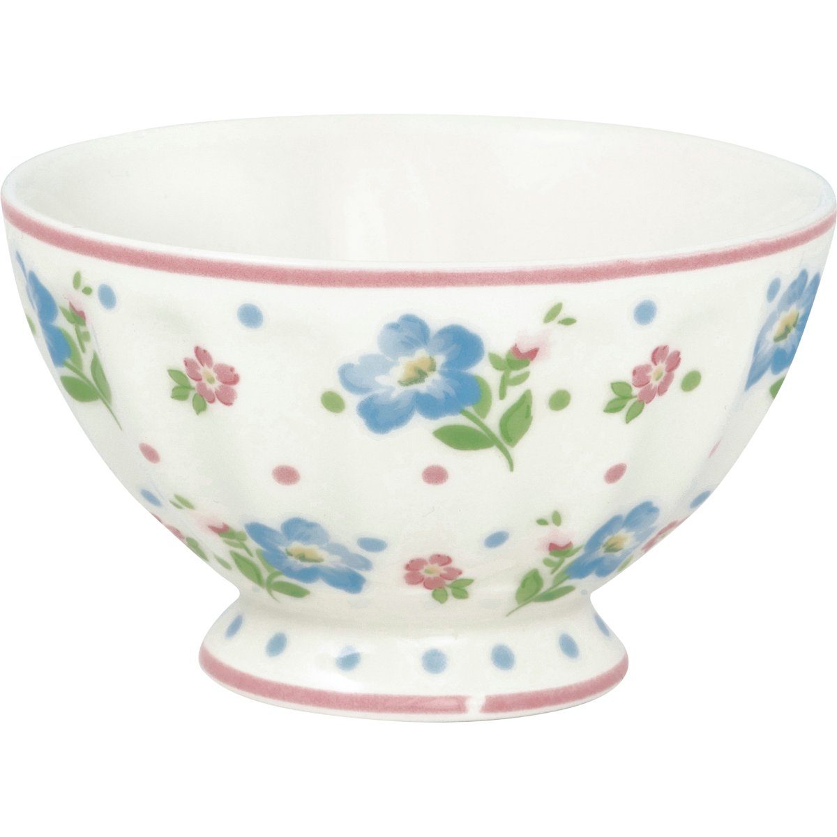 Greengate Schale Rosalia French Bowl medium white 10cm, Steinzeug, (Bowls)
