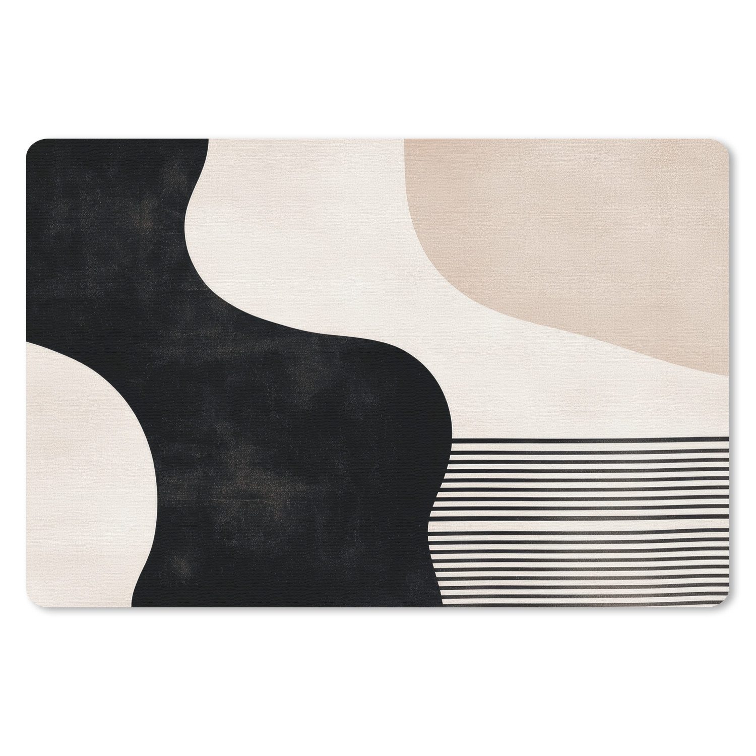 MuchoWow Mauspad Abstrakt - Japandi - Beige - Modern (1-St), Mouse pad Klein, Gaming Deko, PC Zubehör, 27x18 cm