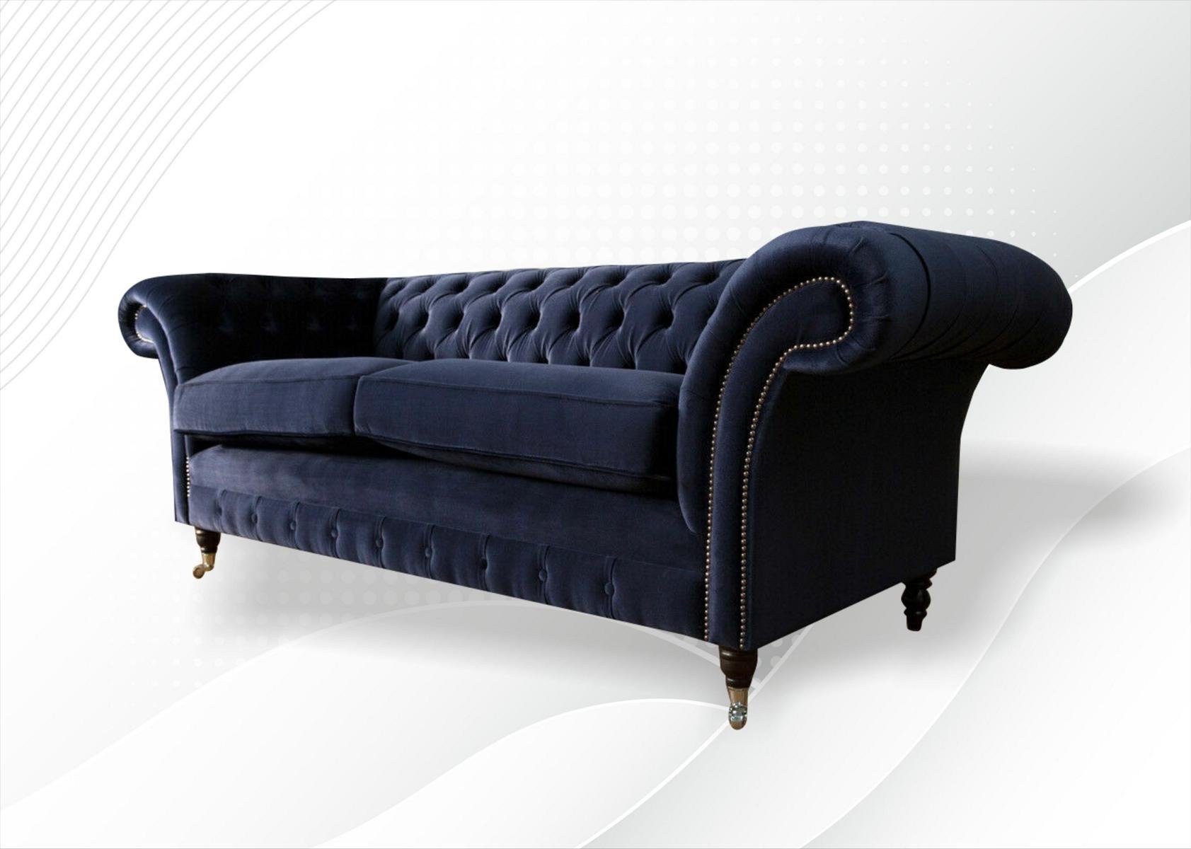 Design 225 cm Couch Chesterfield-Sofa, 3 Chesterfield Sofa Sitzer Sofa JVmoebel