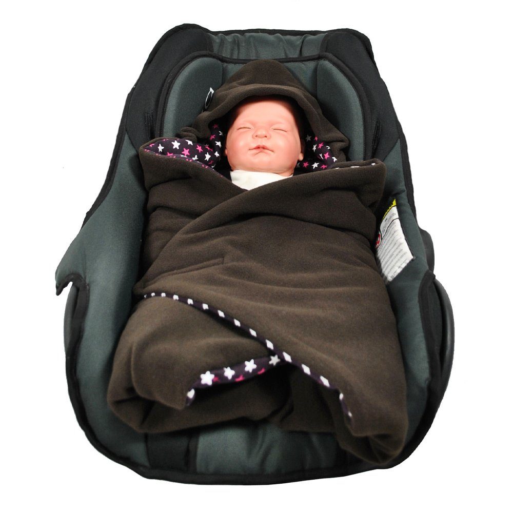 Fußsack Einschlagdecke für Winter, 3 für geeignet Punkt Babyschale braun/Sterne Babyschalenfußsack die Babyschale HOBEA-Germany,