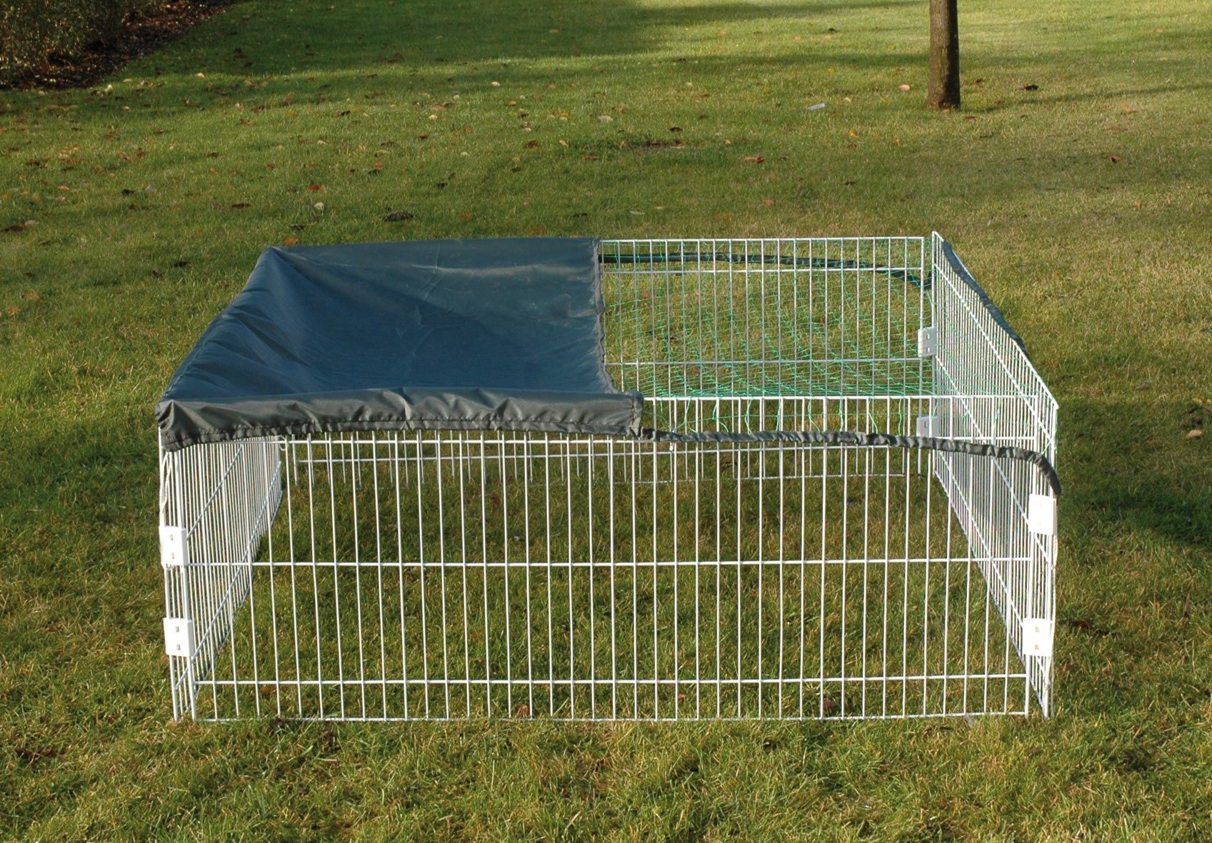dobar Kleintierstall Kaninchengehege mit Tür, Nylon-Netz, Haus, Flasche