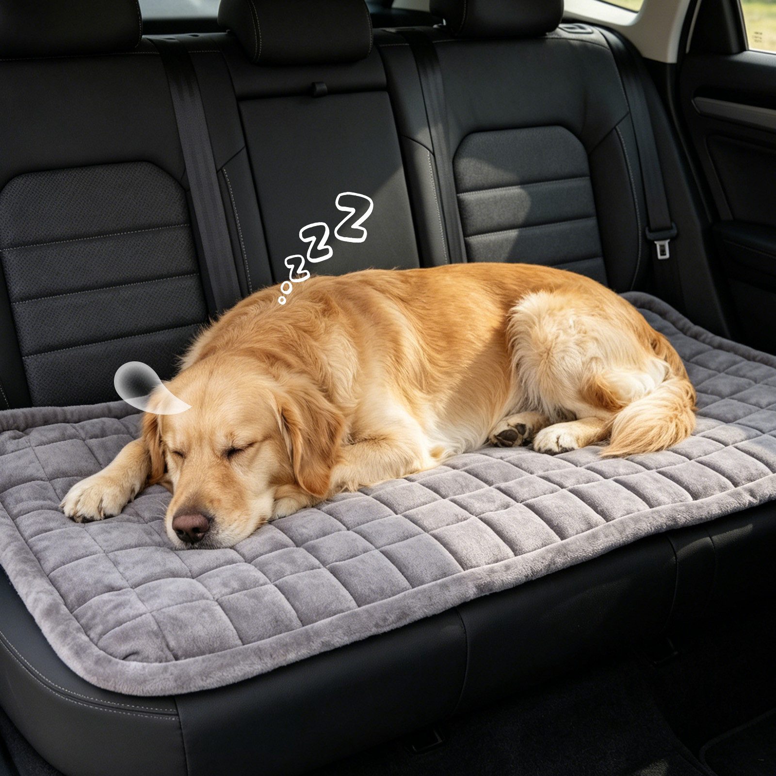 nobleza Tier-Autoschondecke Rückbanksitz-Hundematte, rutschfest, grau 125x58 cm