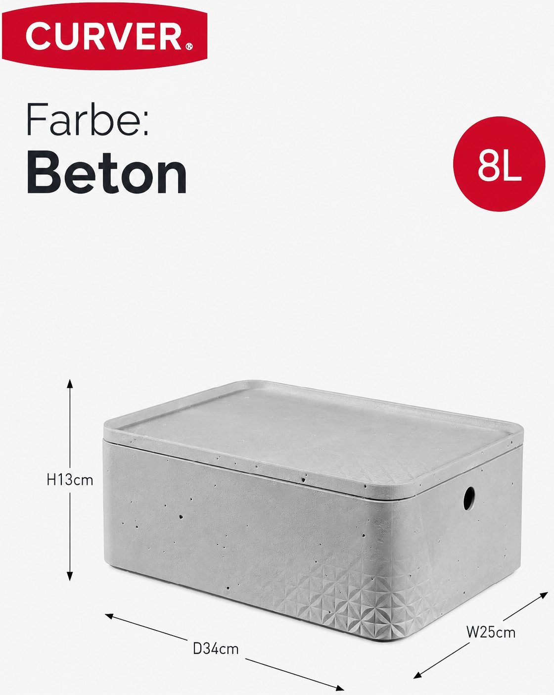 Curver Aufbewahrungsbox 3er Set Aufbewahrungsbox 8 Liter mit Deckel Stapelbox Regalbox, Ordnungsbox Aufbewahrungskiste Organizer Box Sortierbox