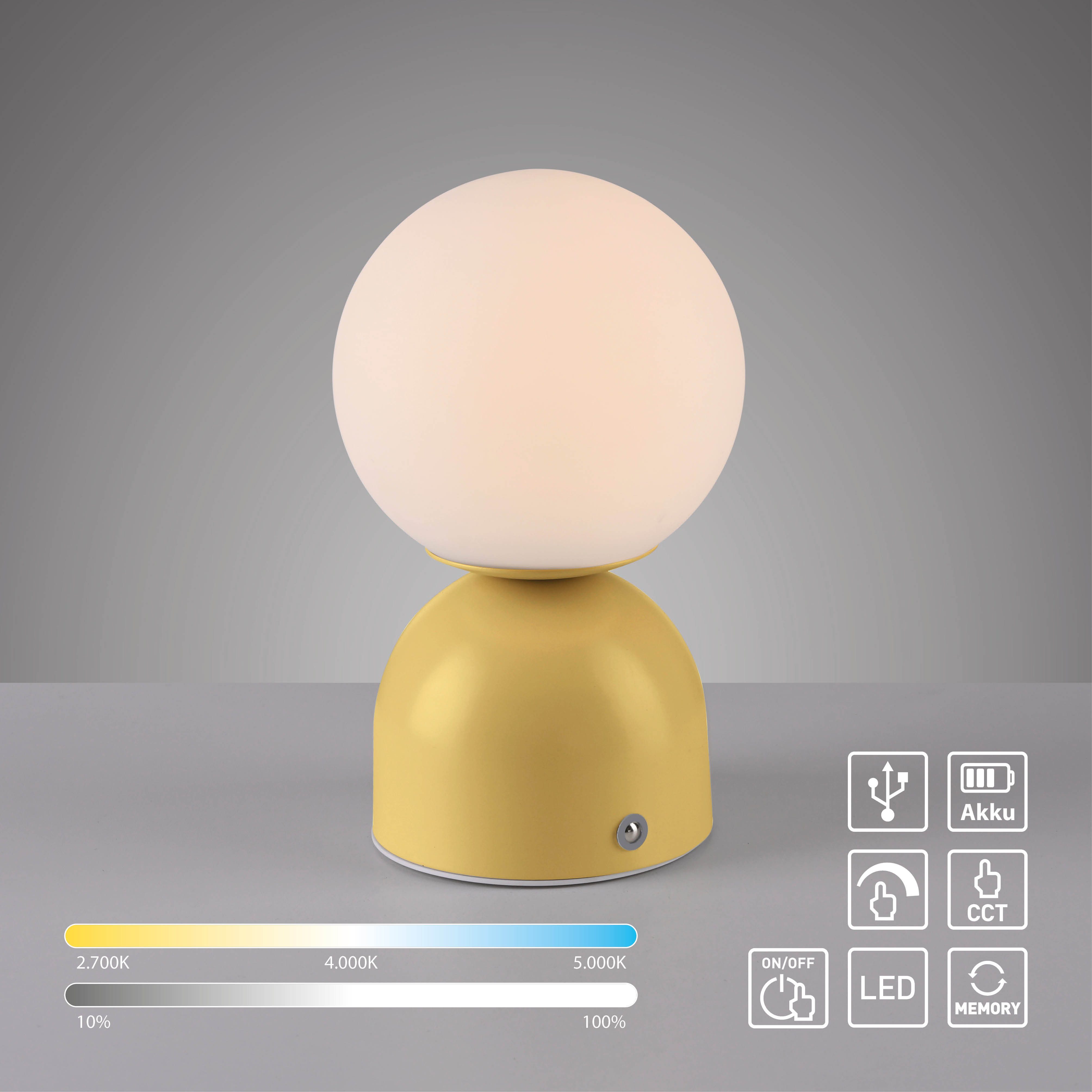 SCHÖNER WOHNEN-Kollektion LED Tischleuchte RUDI, Farbsteuerung, LED fest integriert, warmweiß - kaltweiß, SCHÖNER WOHNEN Kollektion, CCT 3000-6000K, Touchdimmer – Bild 5 von 5