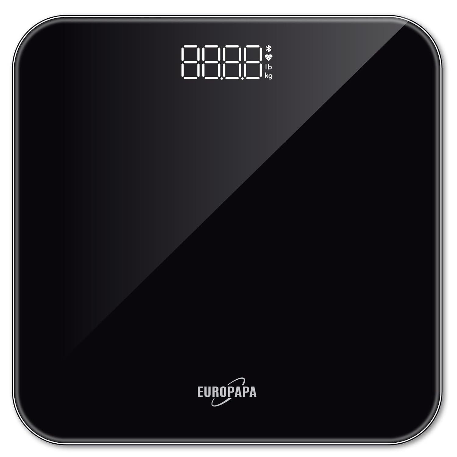 EUROPAPA Körper-Analyse-Waage Personenwaage mit übersichtlichem LED-Display und Step-On, EUROPAPA Körperfettwaagen-Serie, 1-tlg., 180 kg / 400 Pfund, Digitale Waage für Gewicht und BMI
