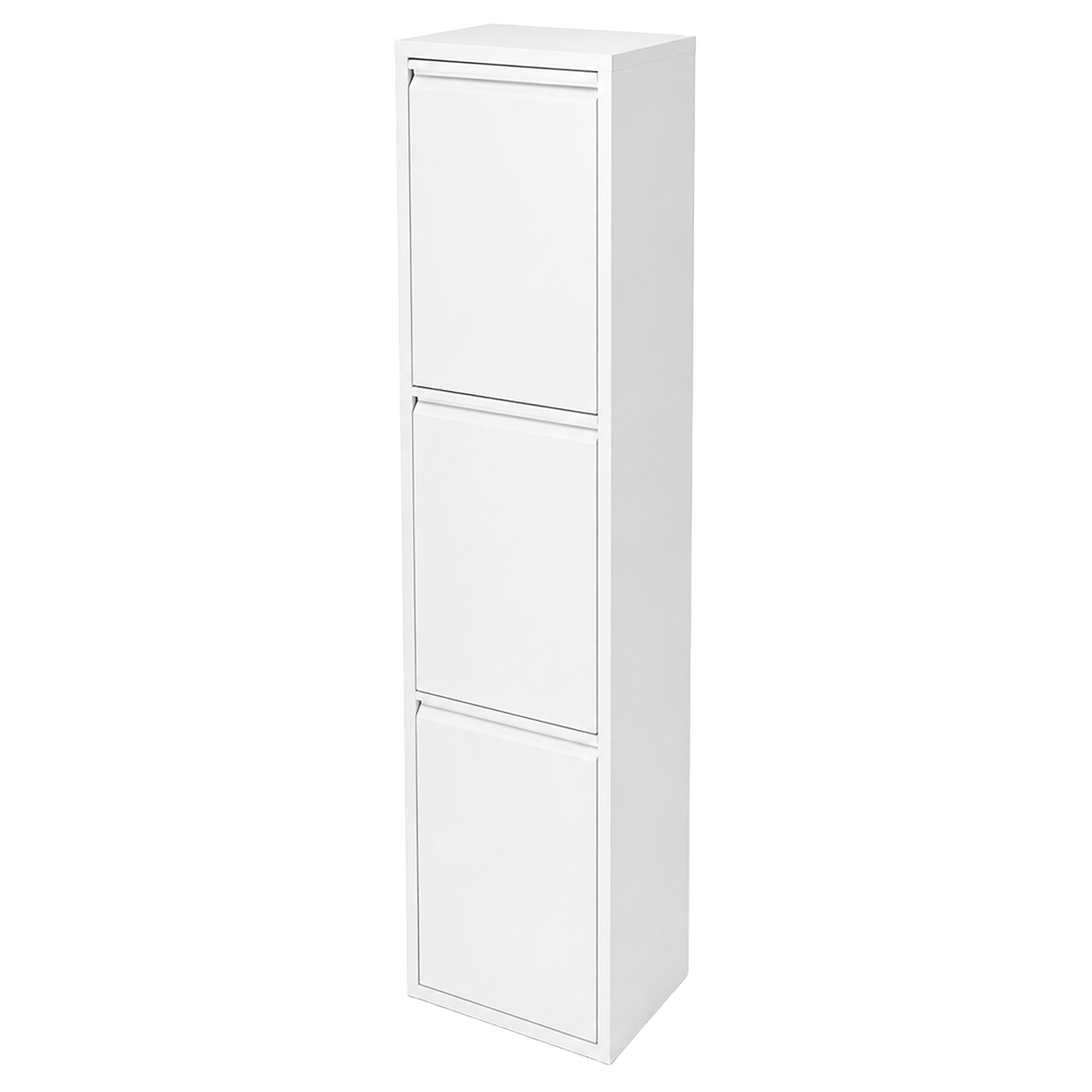 relaxdays Mülltrennsystem Mülleimer 3 Fächer 3x18 l, weiß