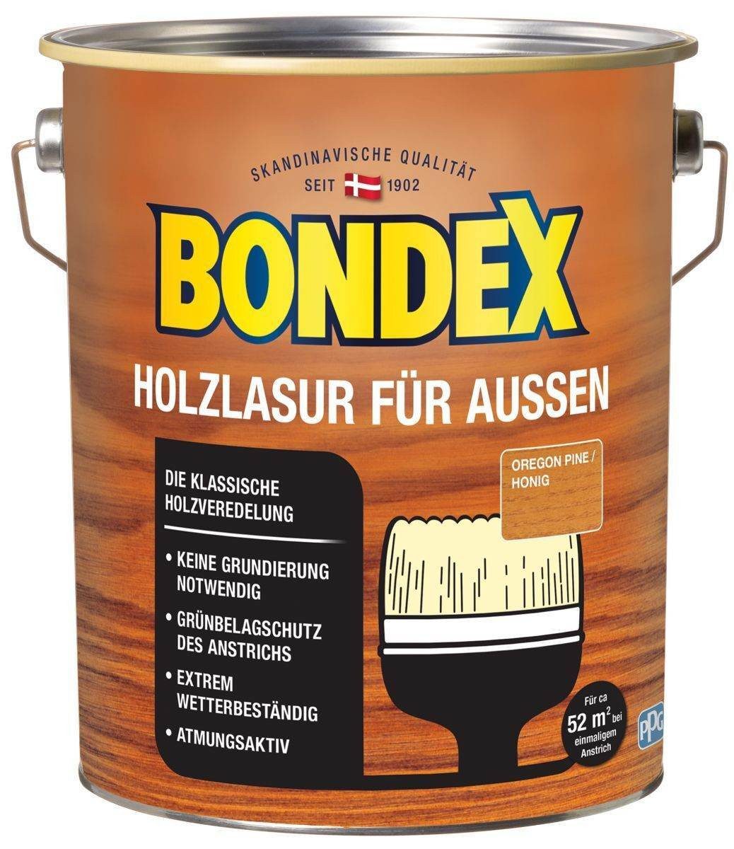 Holzschutzlasur Bondex Holzlasur für Außen, witterungsbeständig, 4 l, Oregon Pine