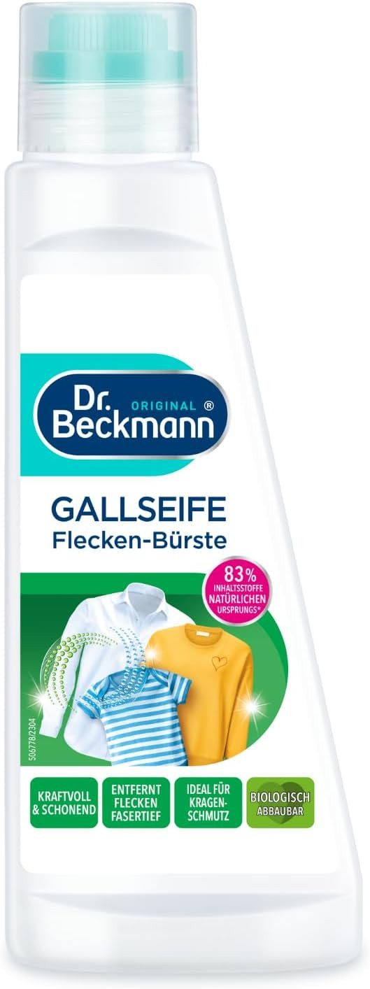 Dr. Beckmann Gallseife Flecken-Bürste, echte- & natürliche Gallseife, 250 ml Fleckentferner (1-St)