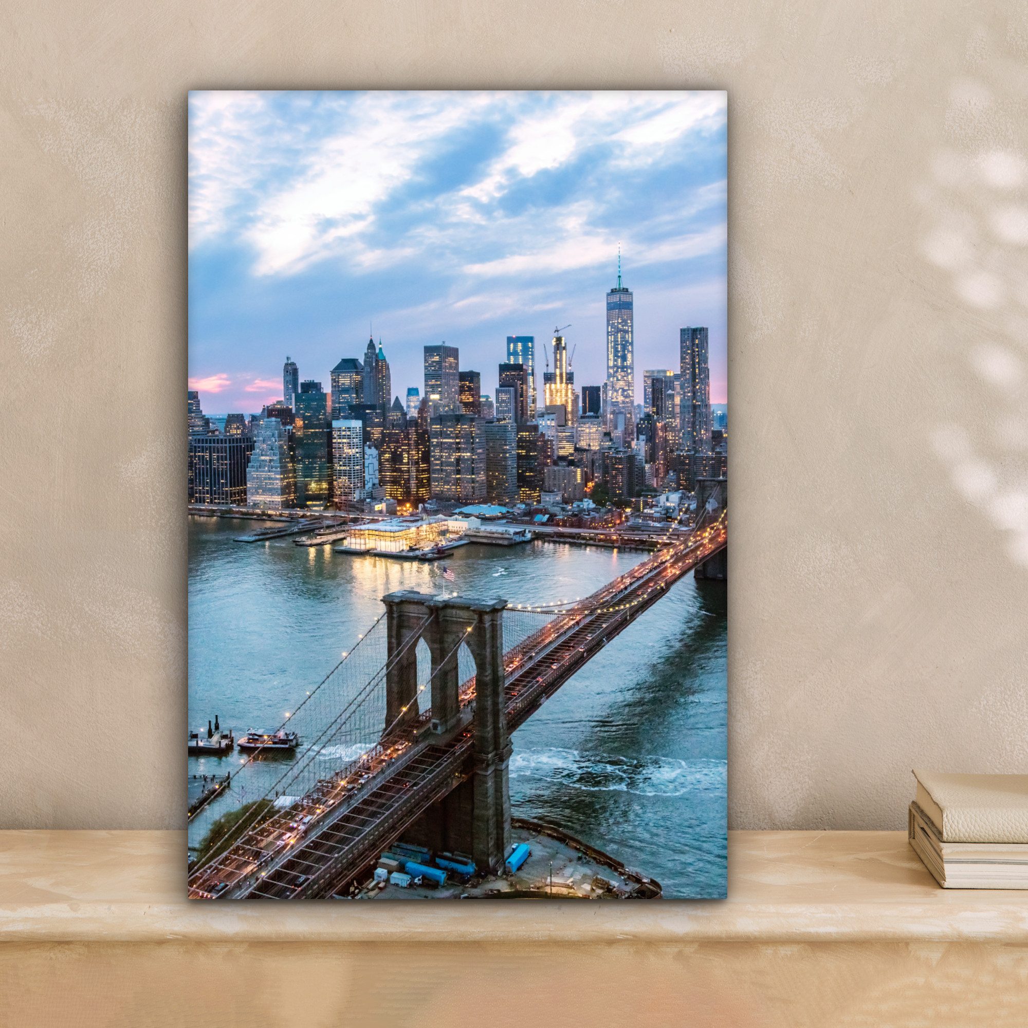 OneMillionCanvasses® Leinwandbild New York - Skyline - Brücke, Fotodruck (1 günstig online kaufen