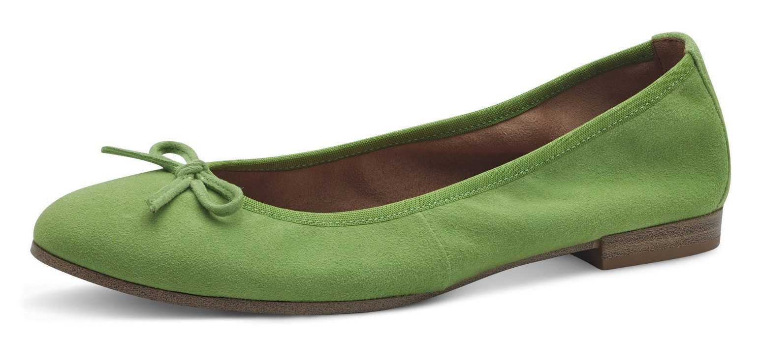 Tamaris Ballerina, Blockabsatz, Businessschuh, Schlupfschuh mit süßer Zierschleife