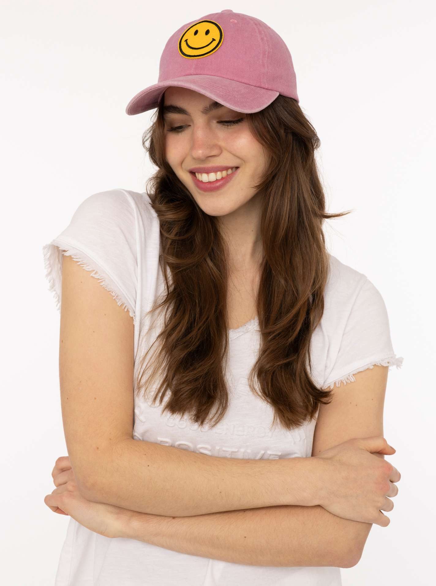 Zwillingsherz Baseball Cap "Face" mit fröhlichem Patch, justierbar