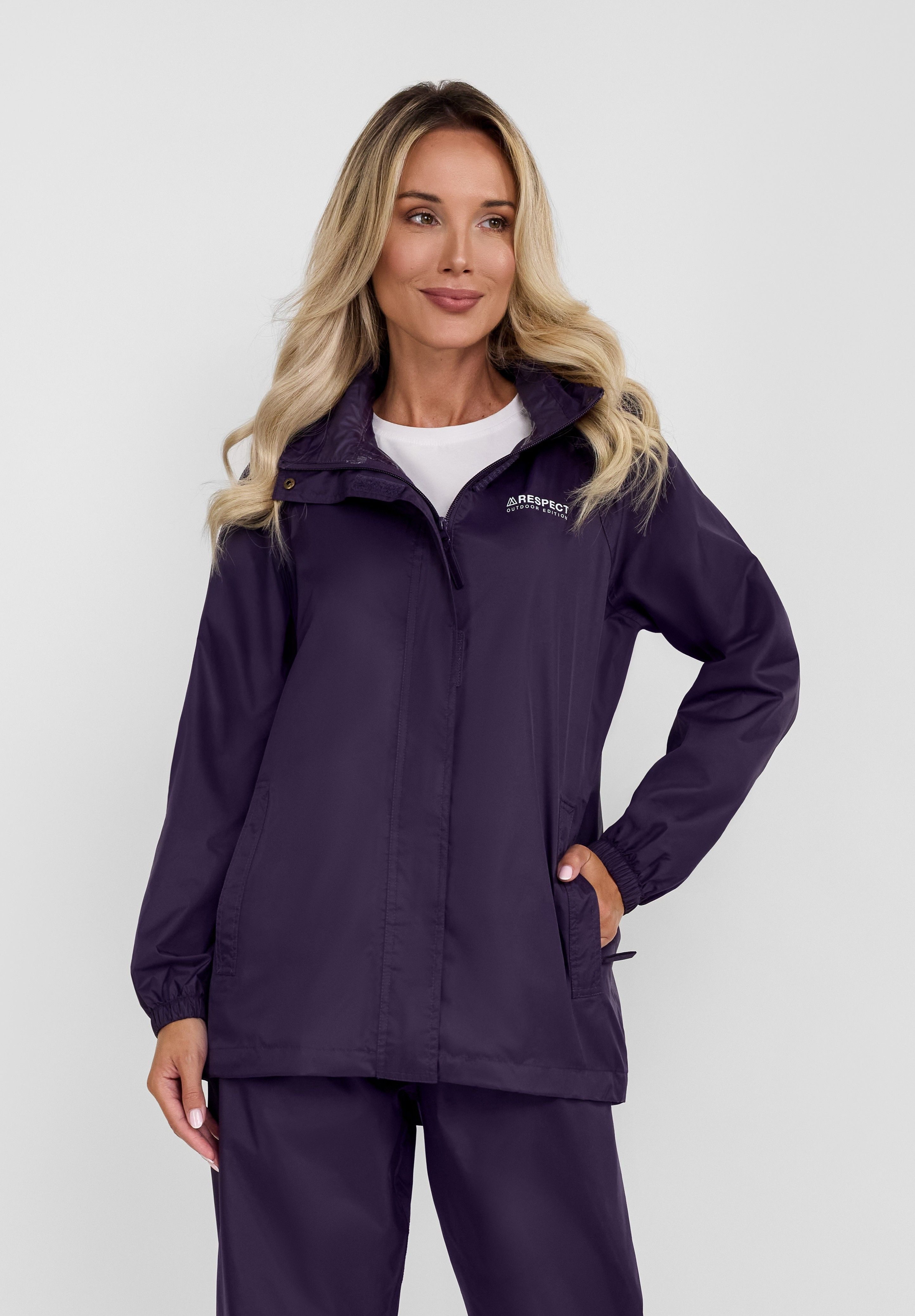 Respect Regenjacke Regenjacke mit Kapuze und Tasche (36-48)