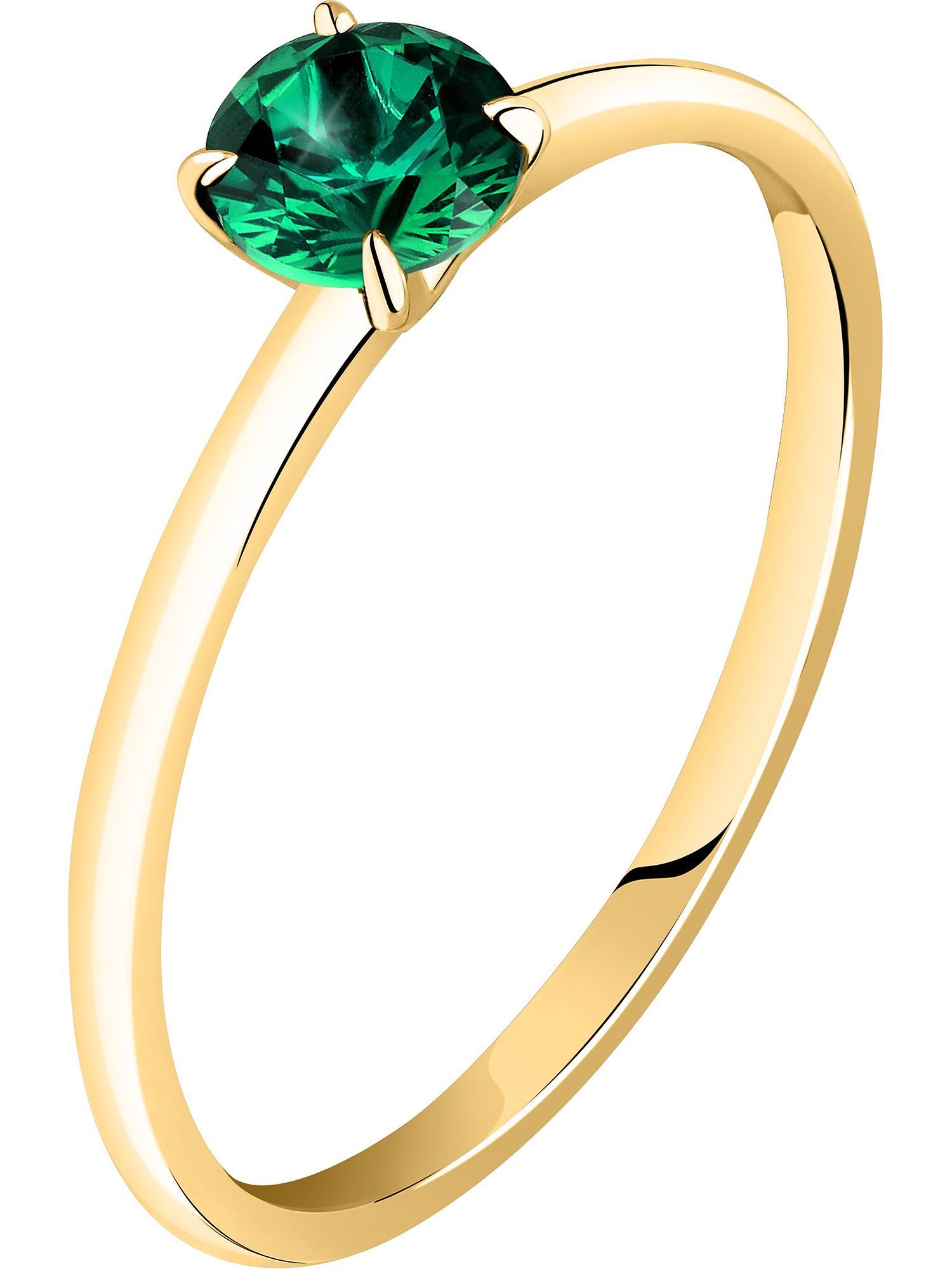 Live Diamond Diamantring, Smaragd (synthetisch), Lab günstig online kaufen