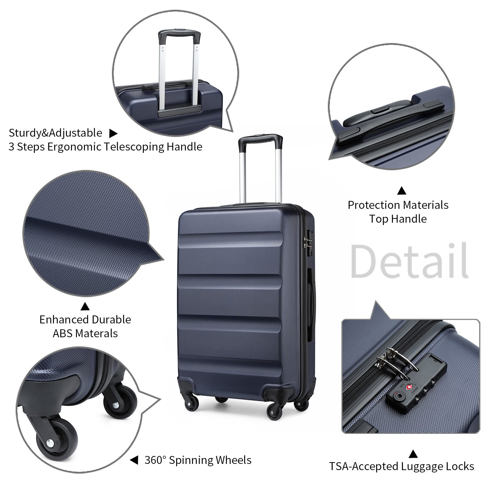 KONO Hartschalen-Trolley Handgepäck Leicht Hartschalenkoffer aus günstig online kaufen