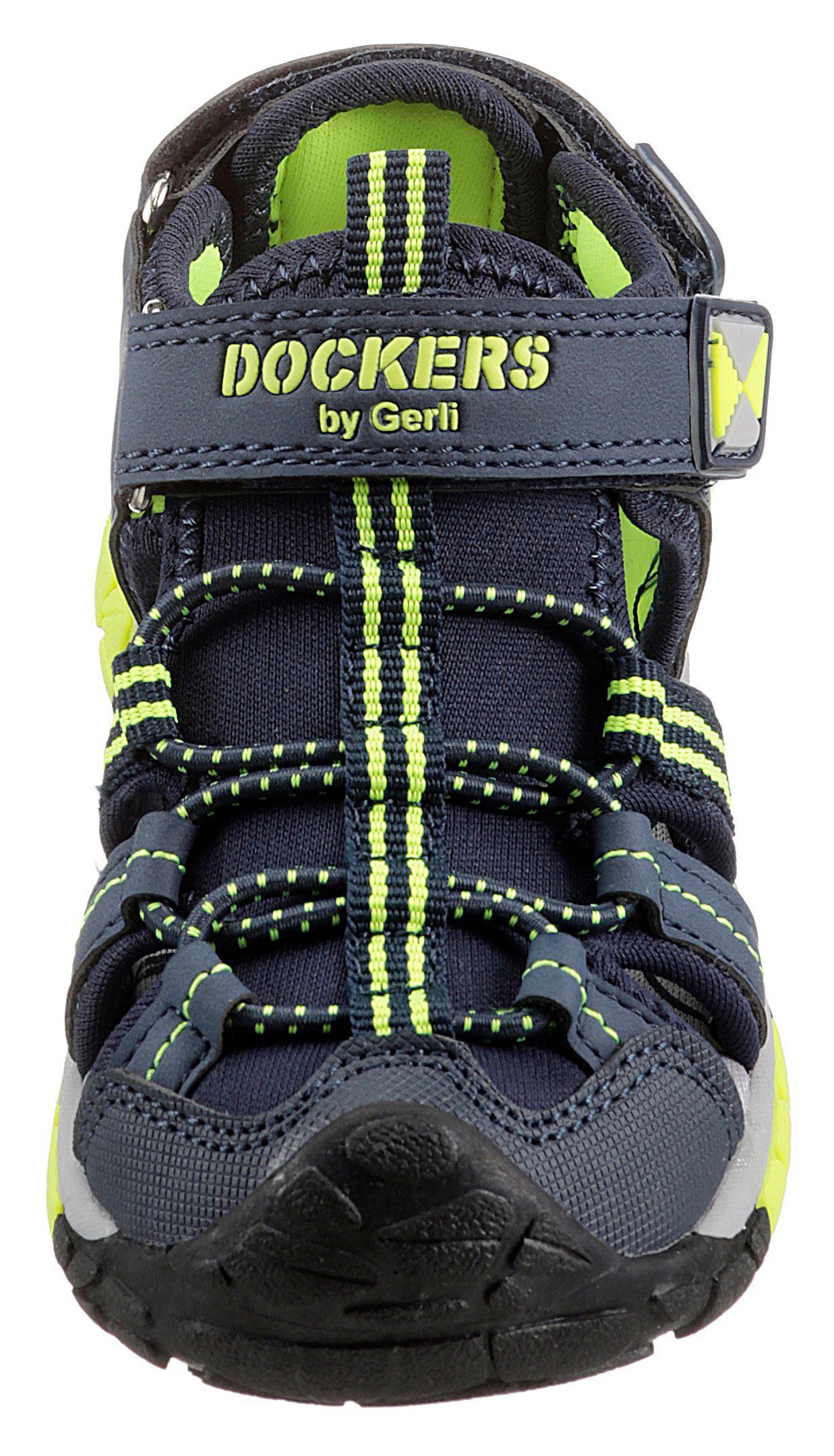 Dockers by Gerli Details Riemchensandale kontrastfarbenen navy-lemon mit
