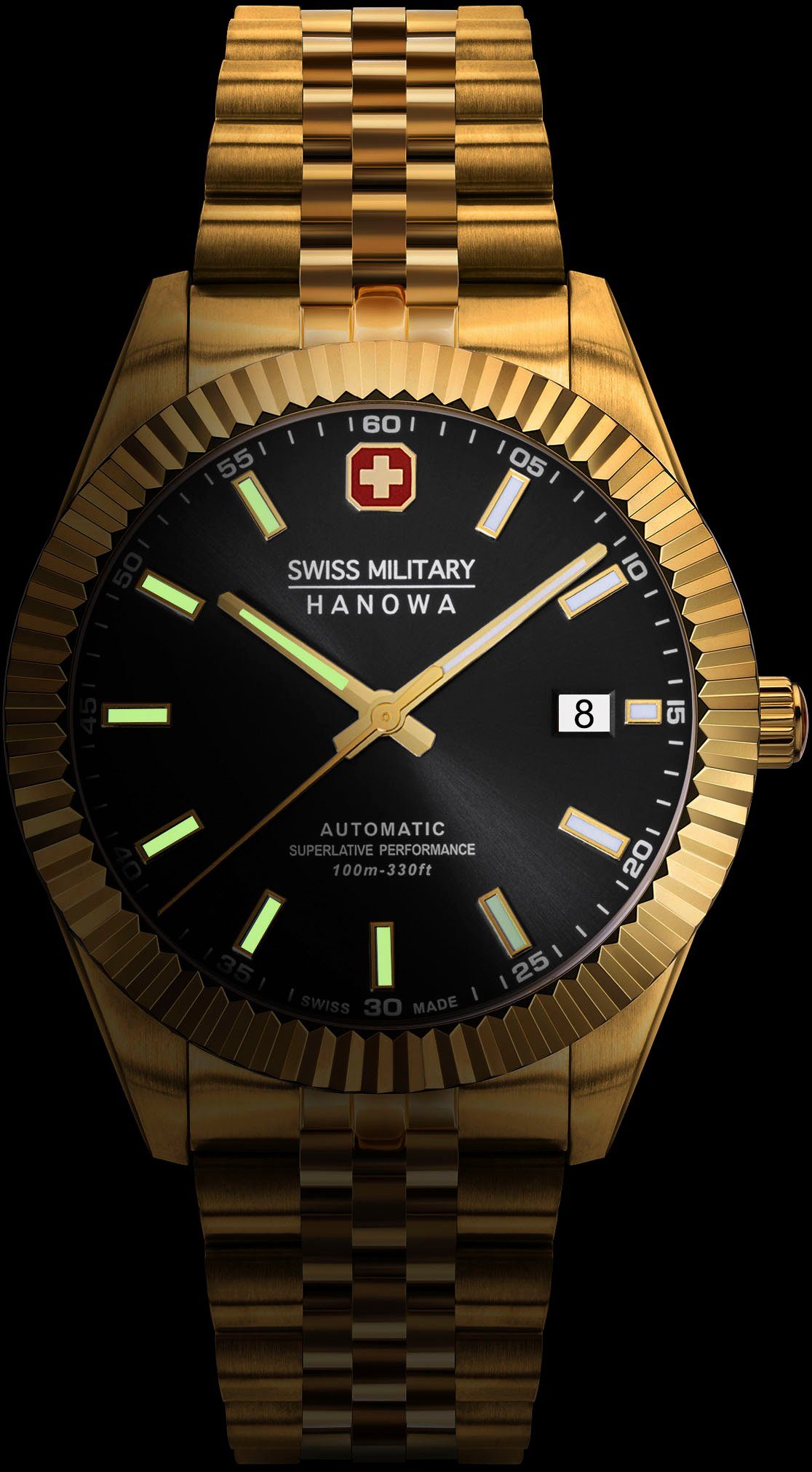 Gold SMWGL0002110 AUTOMATIC Uhr Schweizer Hanowa DILIGENTER, Military Swiss