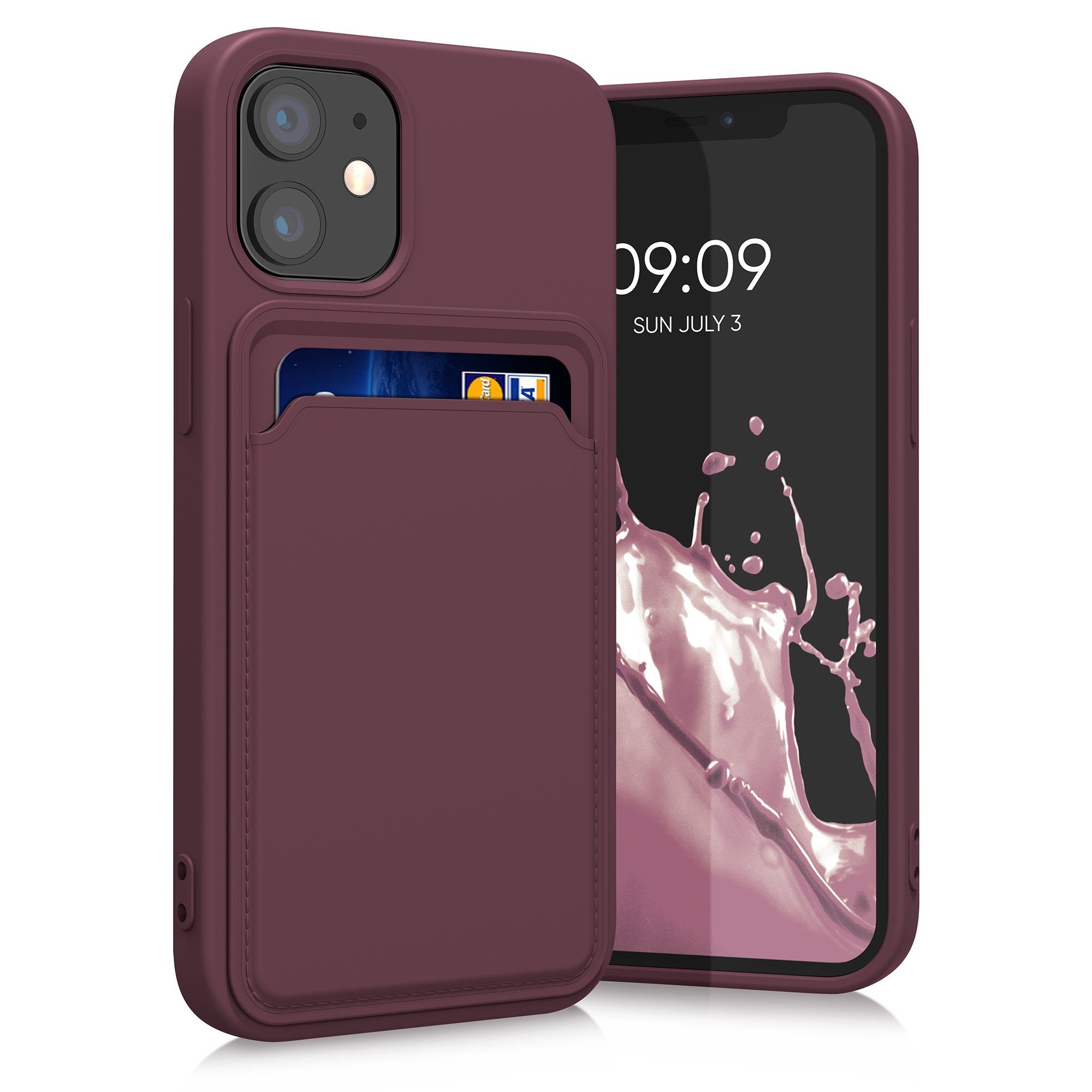 kwmobile Handyhülle Hülle für Apple iPhone 12 mini, Handyhülle mit Fach für Karten - Handy Cover Case
