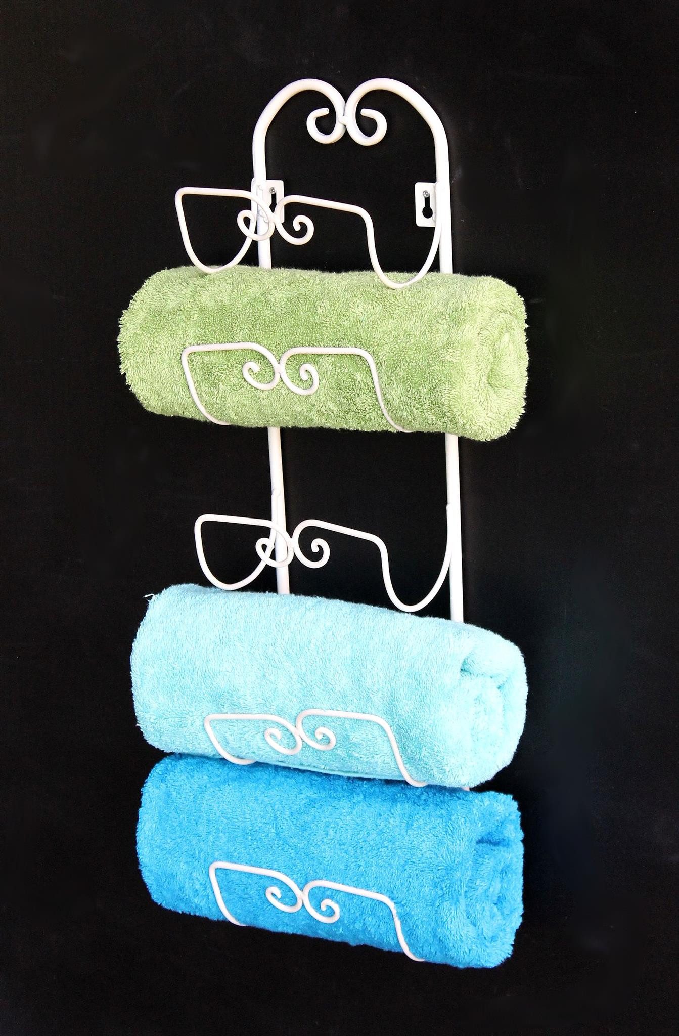 DanDiBo Handtuchhalter Wand Handtuchregal 081220 Wandmontage Antik Weiß Vin günstig online kaufen