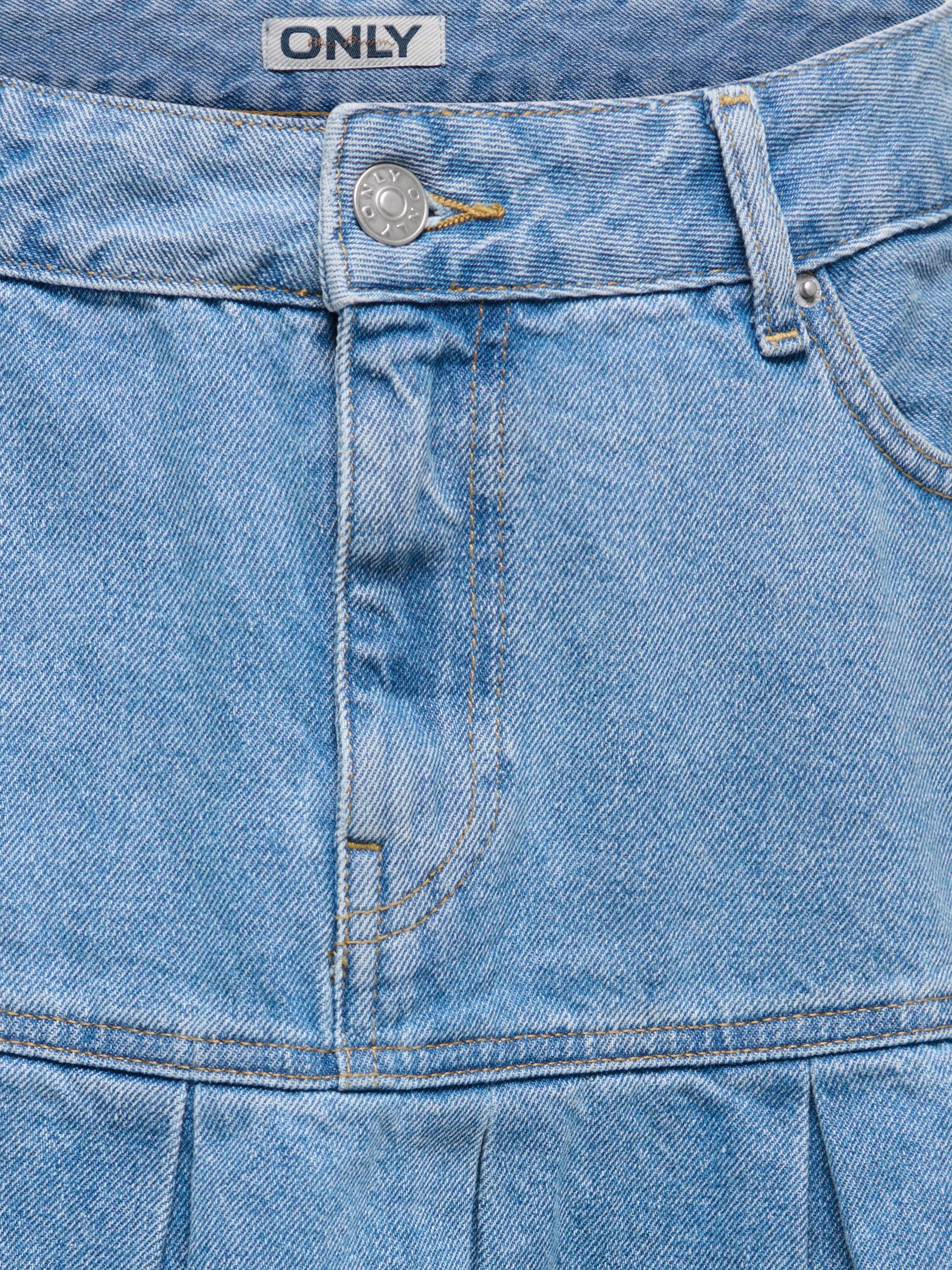 ONLY Jeansrock ONLEMERSON REG PLEATED DNM SKIRT TAI Baumwolle, Regular Waist