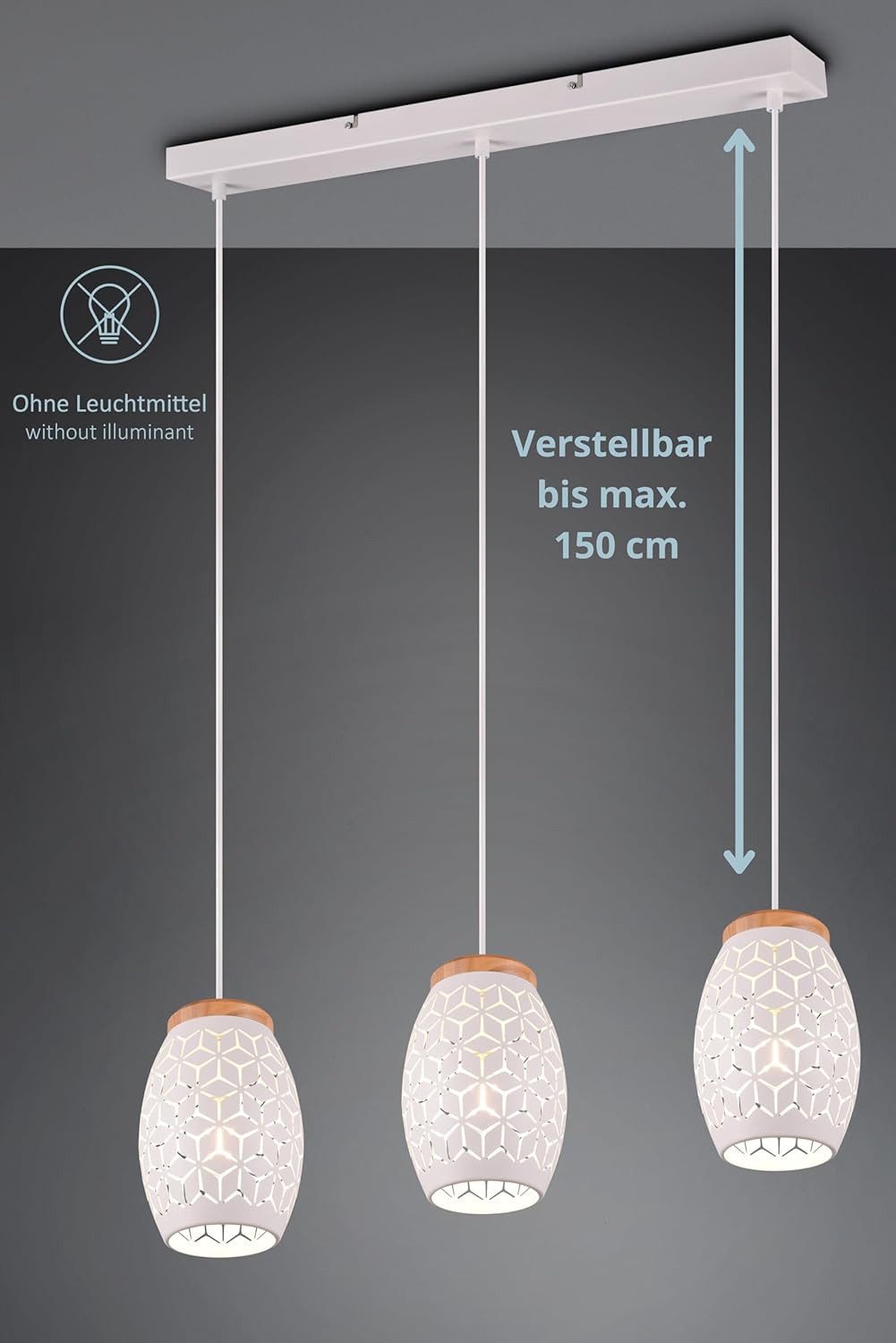 lightling Pendelleuchte Bill, ohne Leuchtmittel, Höhe anpassbar, Deckenmont günstig online kaufen