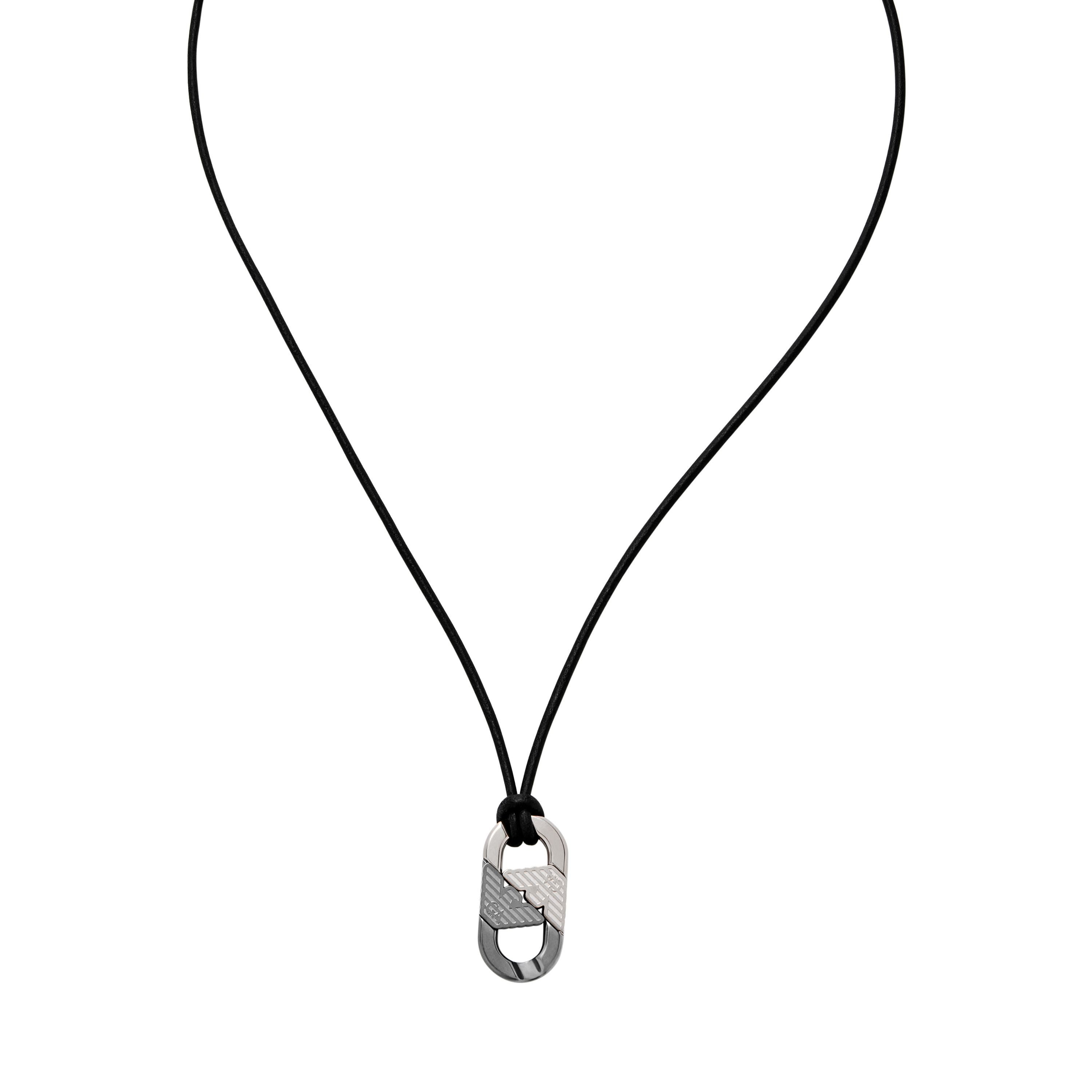 Emporio Armani Kette mit Anhänger Schmuck Geschenk Edelstahl Leder günstig online kaufen