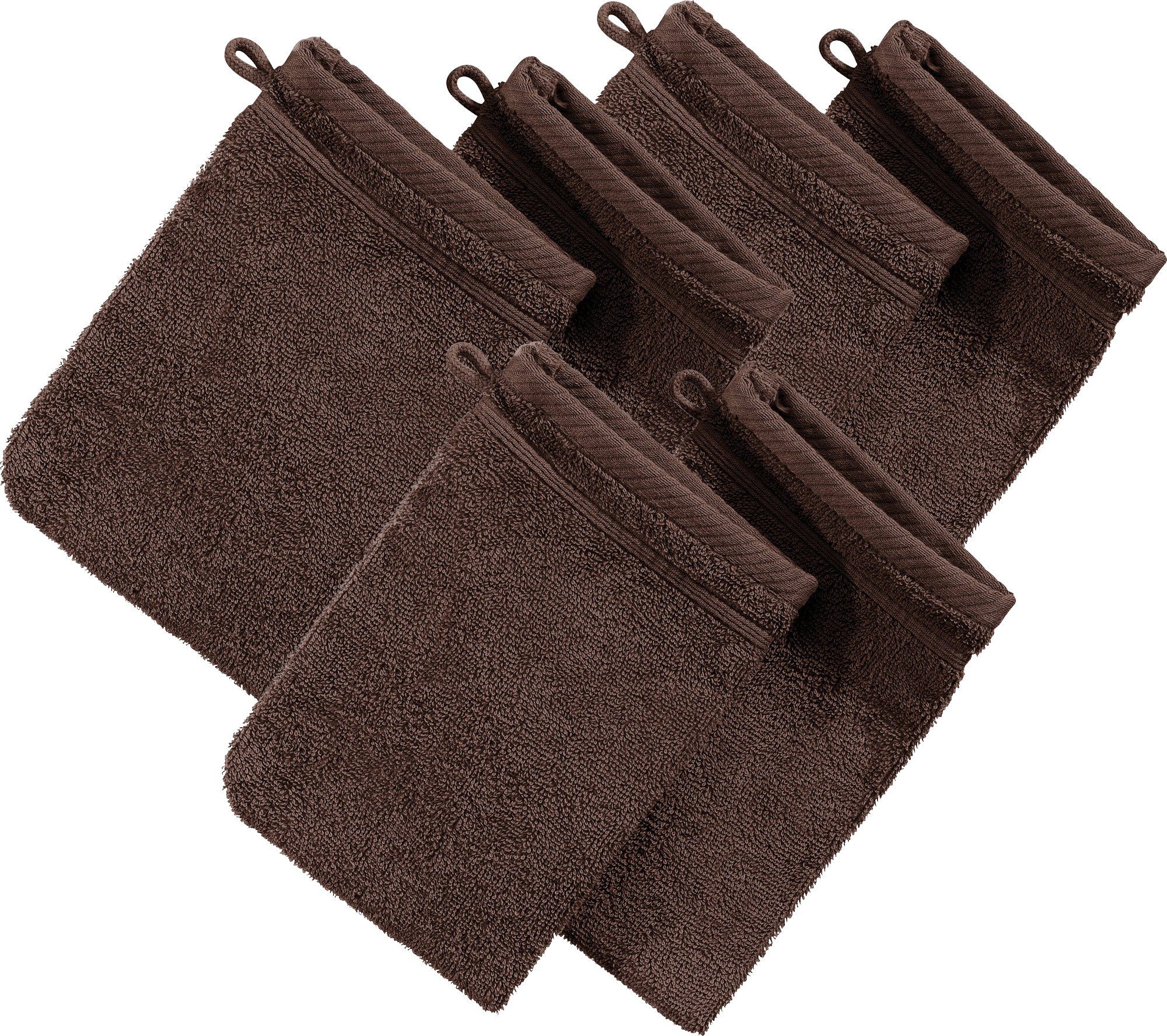 Erwin Müller Waschhandschuh Waschhandschuh "Heidelberg" 6er-Pack, Frottier, Walk-Frottier Uni