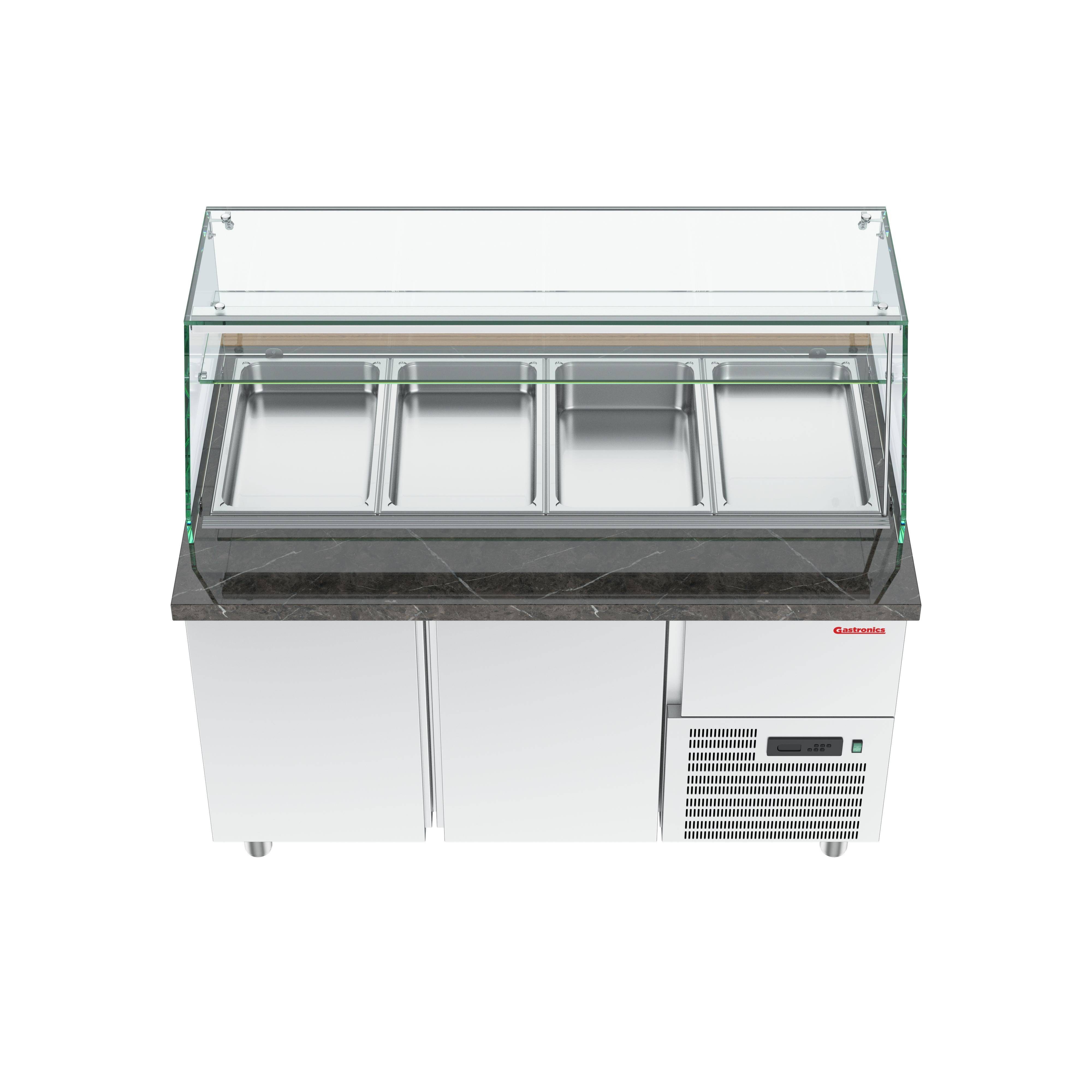 Gastronics Pizzaofen Salattheke Premium 141 x 70 x 125 cm schwarzer Compact LED 2 Türen – Bild 5 von 5