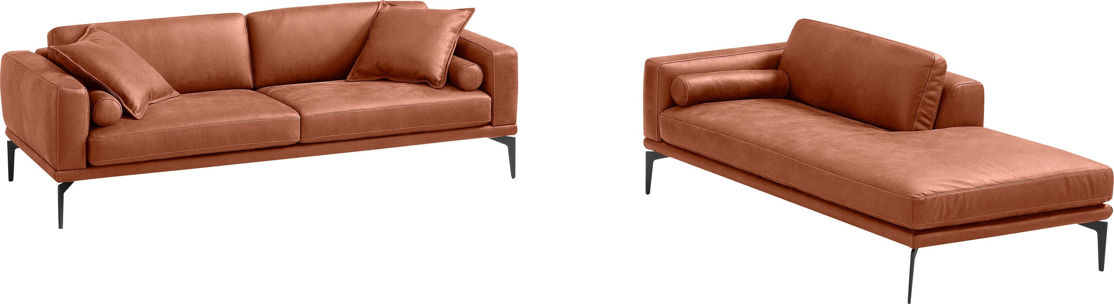 Egoitaliano Polstergarnitur Masu, Design trifft sensationellen Sitzkomfort, Höhe der Rückenkissen und Sitztiefe verstellbar, 3 Rollkissen