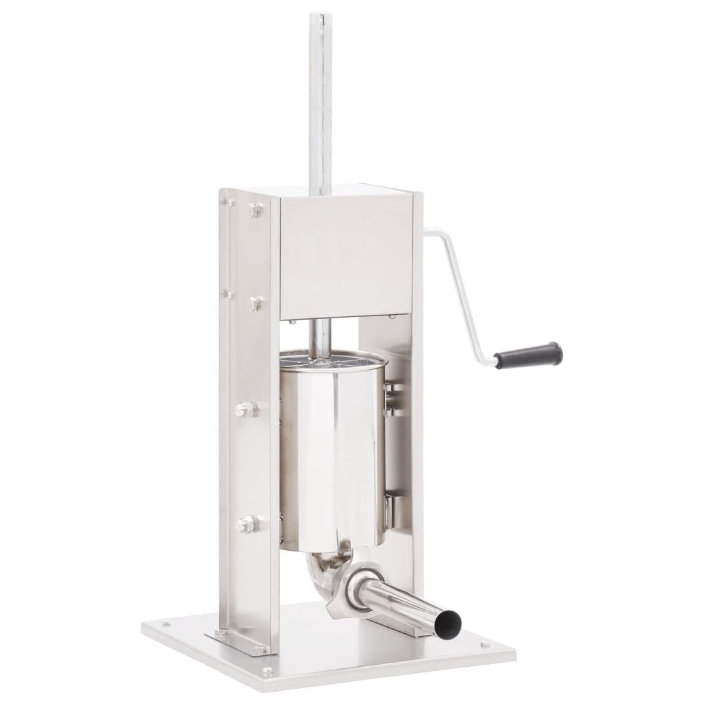 vidaXL Fleischwolf Manueller Wurstfüller Silbern 3 L Edelstahl